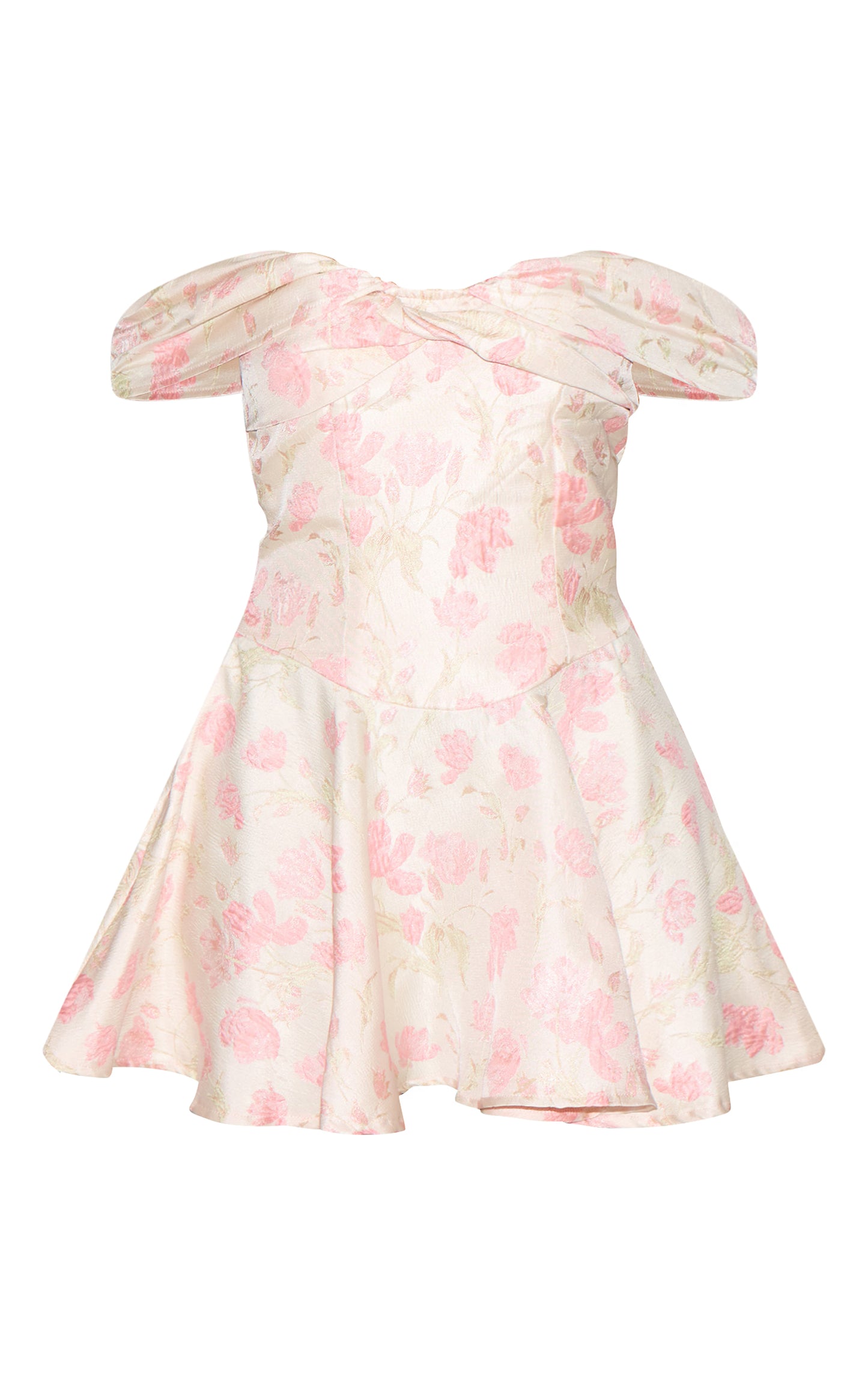 Pink Bardot Jacquard Shift Dress