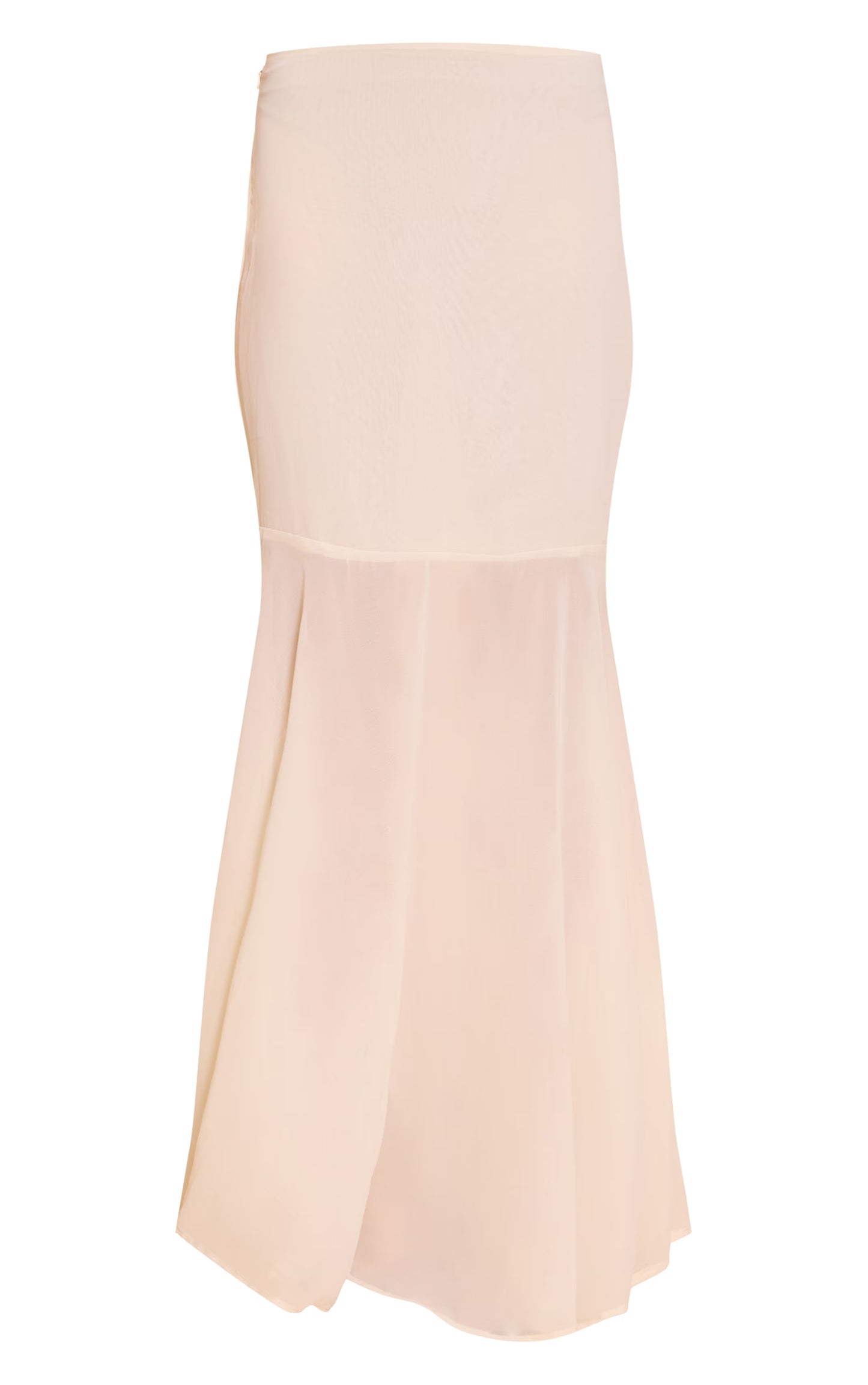 Almond Chiffon Fishtail Maxi Skirt