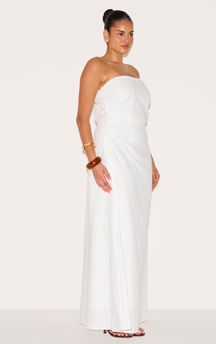 Plus White Maxi Bandeau Dress