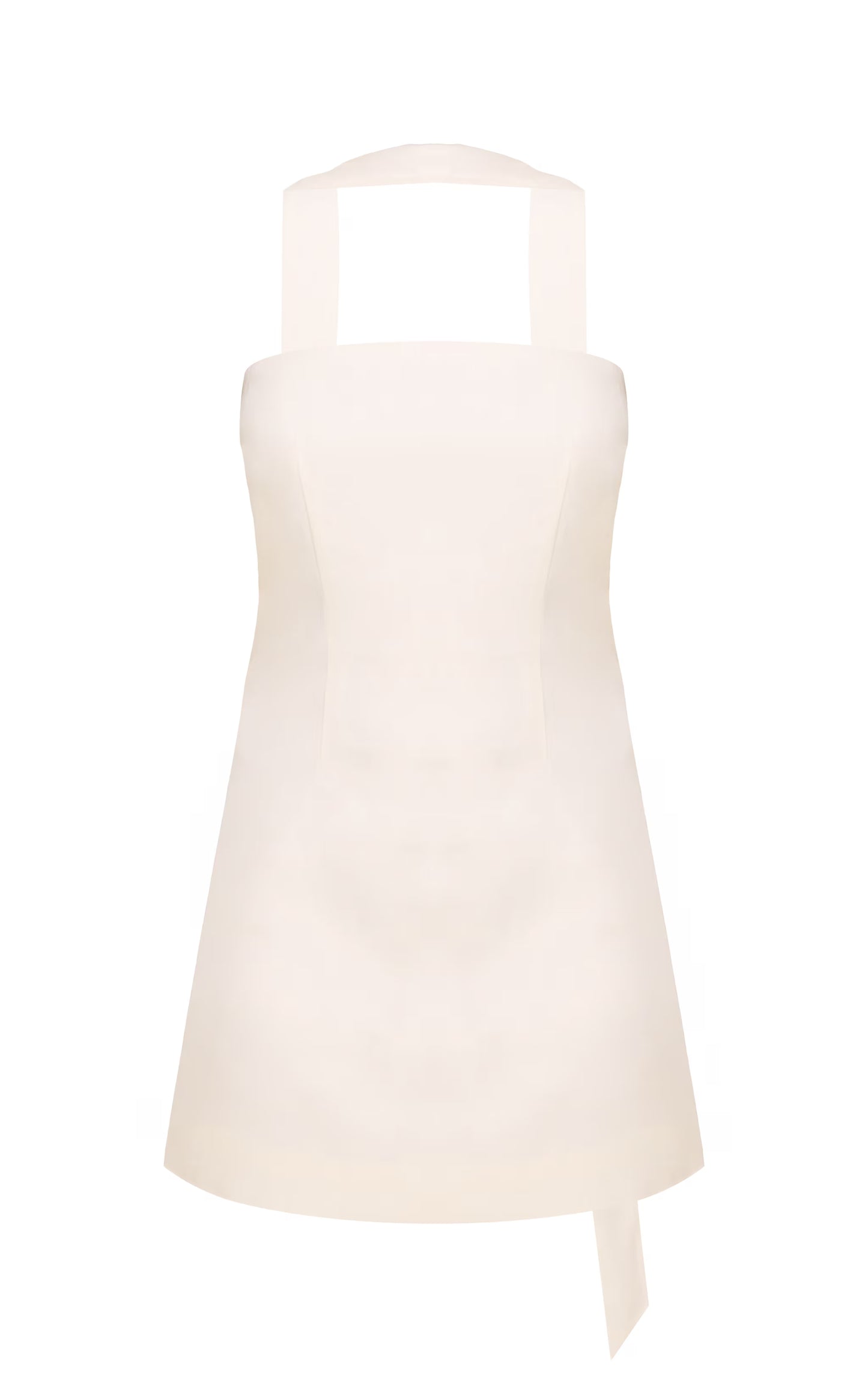 Butter Cream Woven Scarf Detail Bandeau Shift Dress
