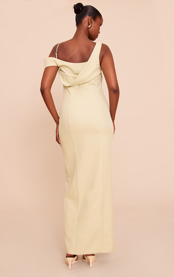 Sage Woven Square Neck Maxi Dress