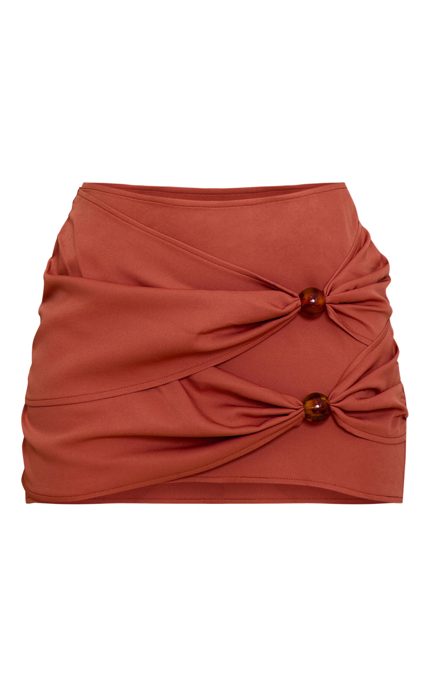 Rust Bead Detail Mini Skirt