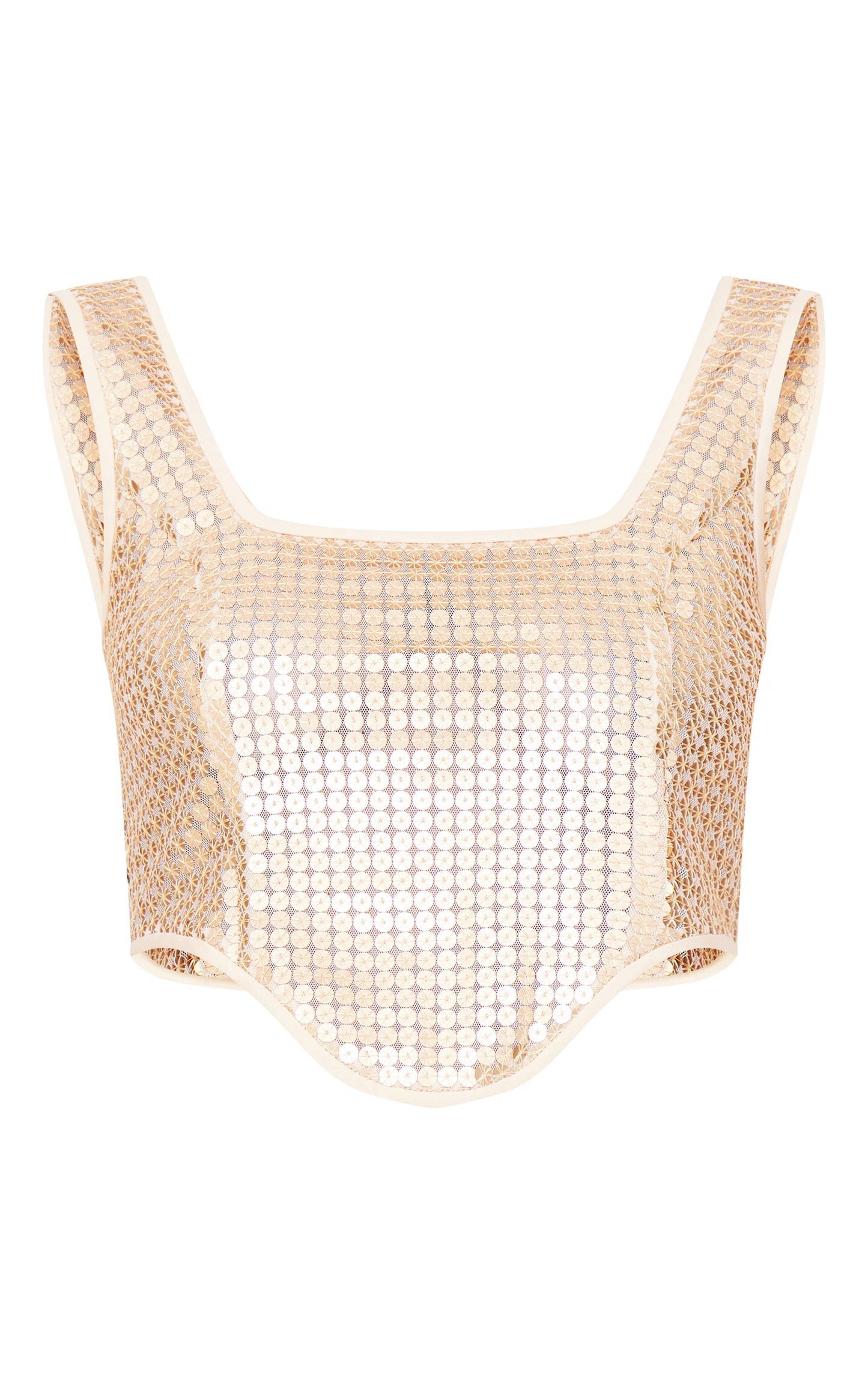 Gold Chain Sequin Corset Top