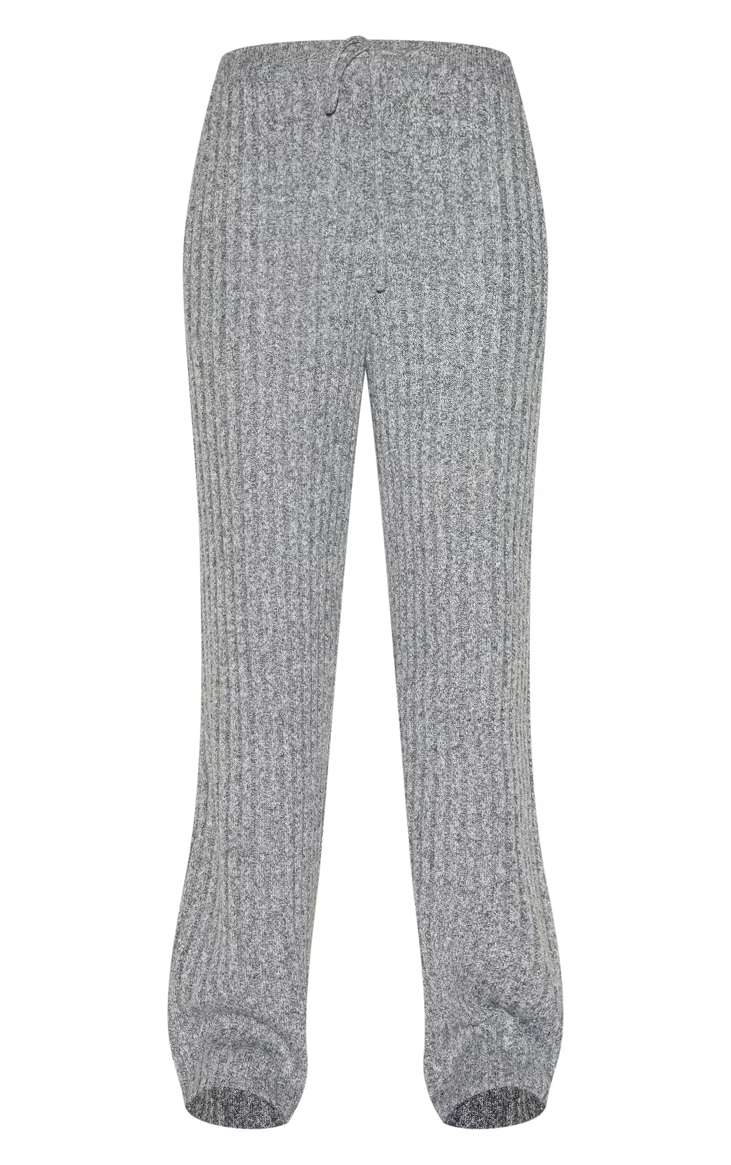 Charcoal Marl Knitted Tie Waist Pants