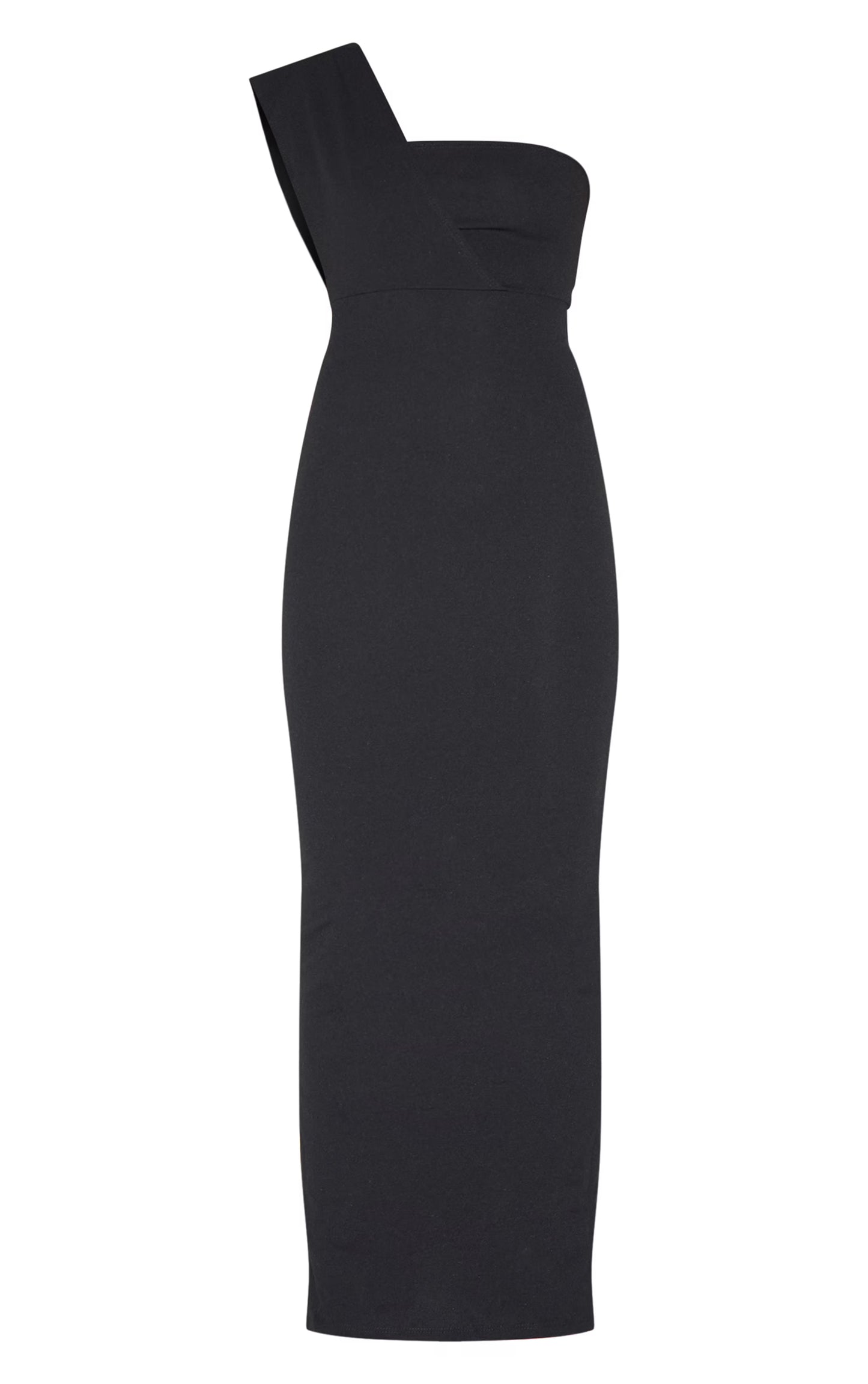 Black One Shoulder Fitted Maxi Dress