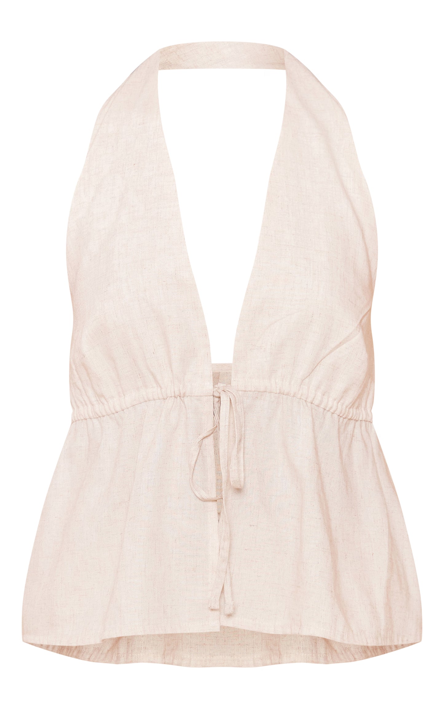Stone Marl Tie Waist Longline Top