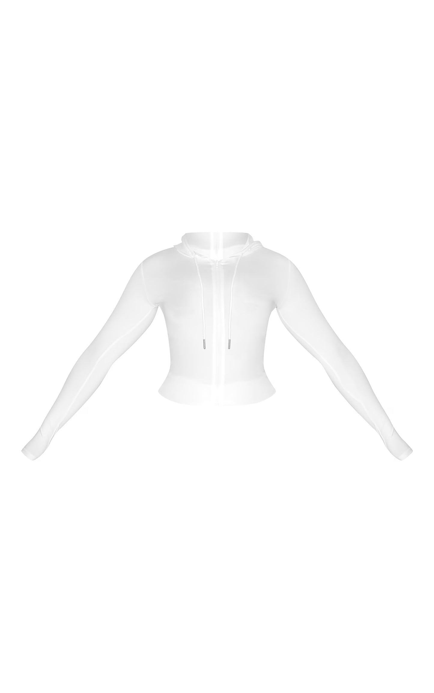 Shape White Sculpted Zip Through Hoodie