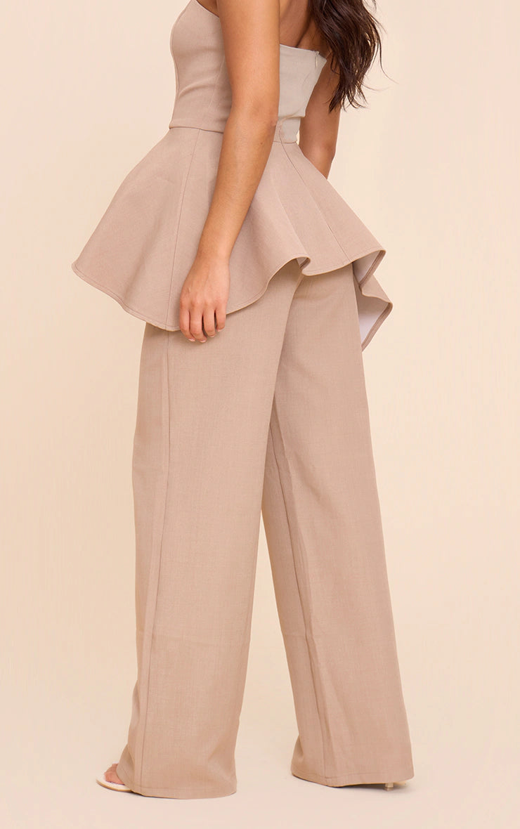 Taupe Premium Tailored Straight Leg Pant