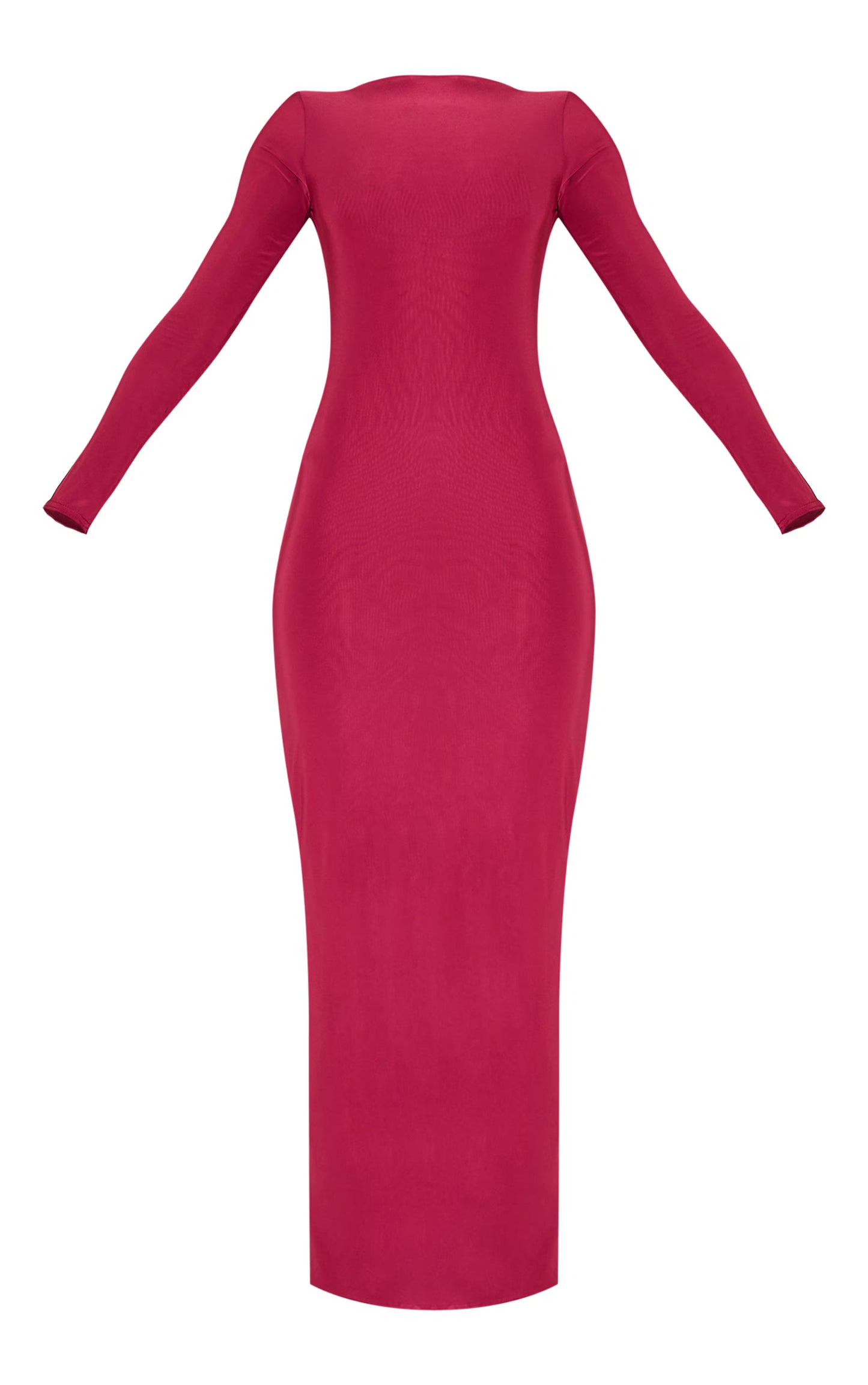 Wine Double Layer Slinky Maxi Dress