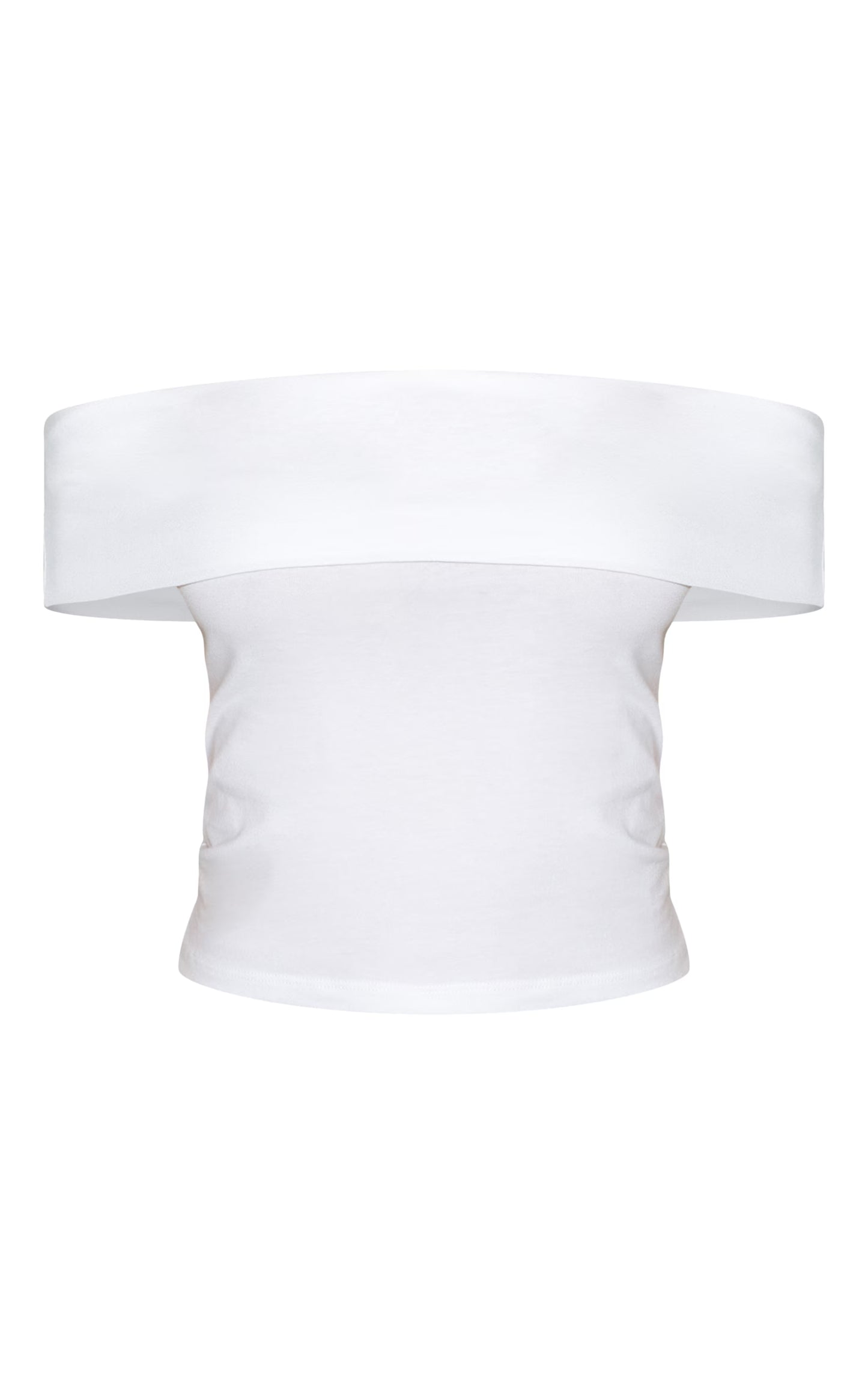 White Soft Cotton Bardot Sleeve Top