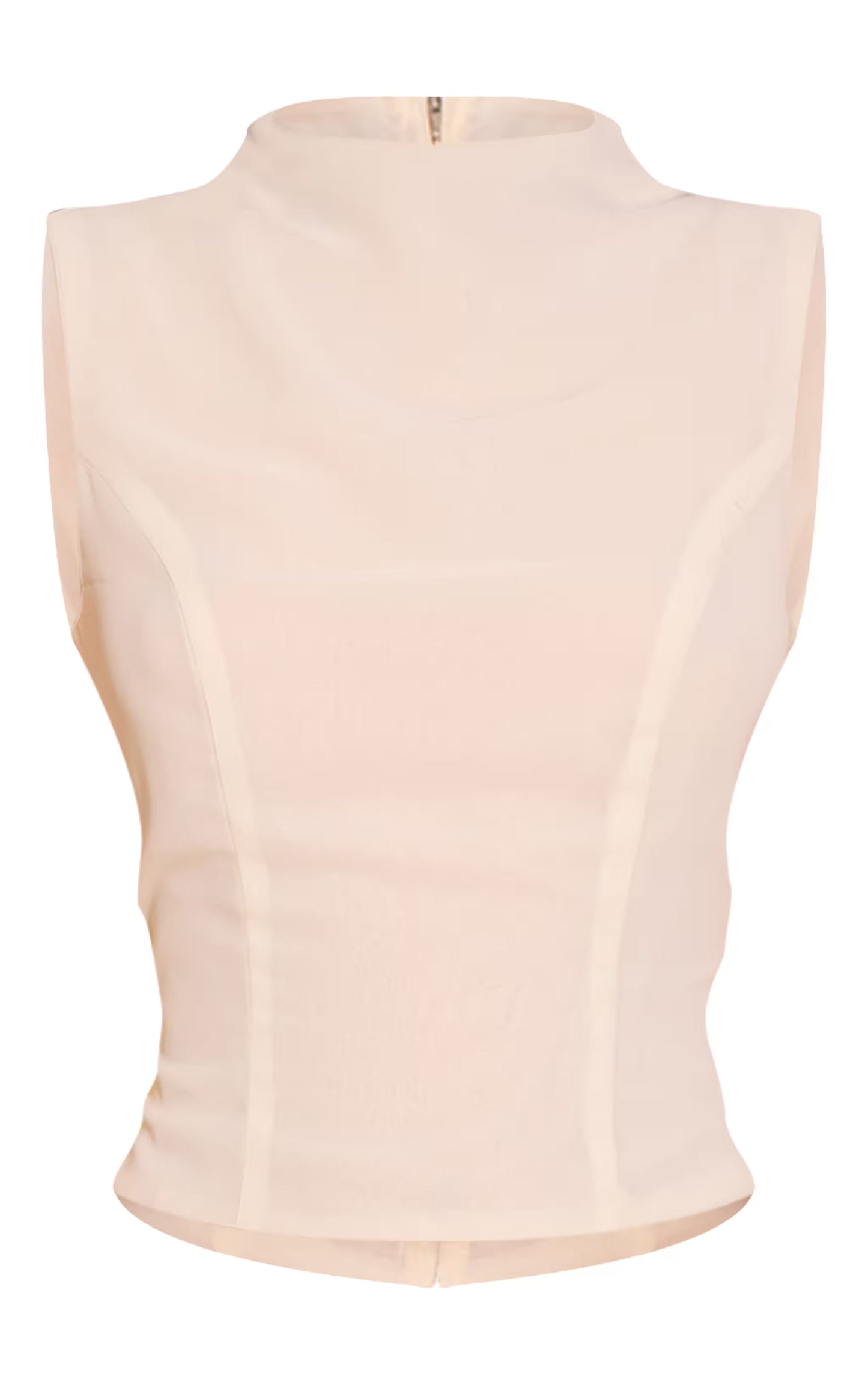 Almond Chiffon High Neck Top