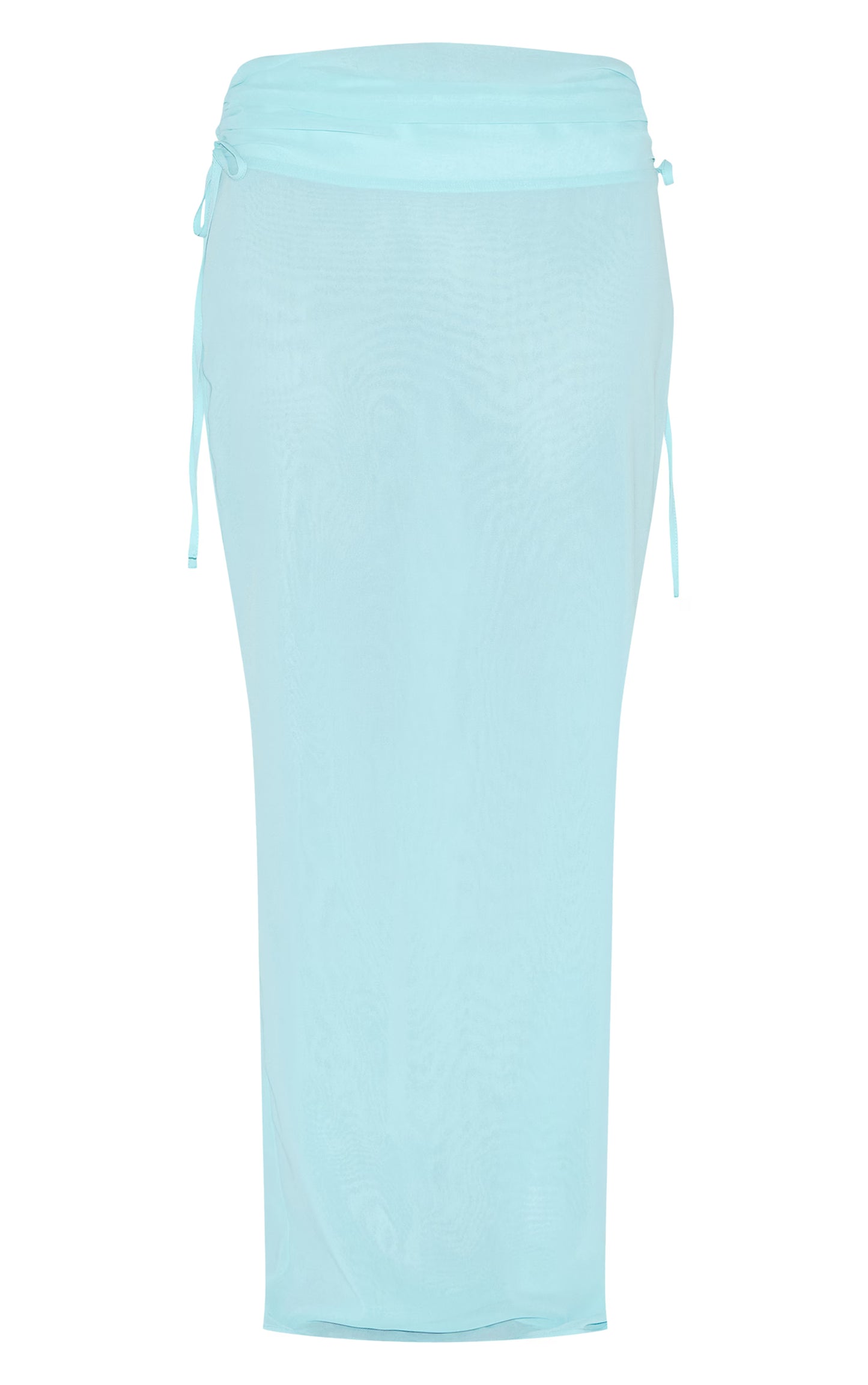 Aqua Ruched Chiffon Maxi Skirt