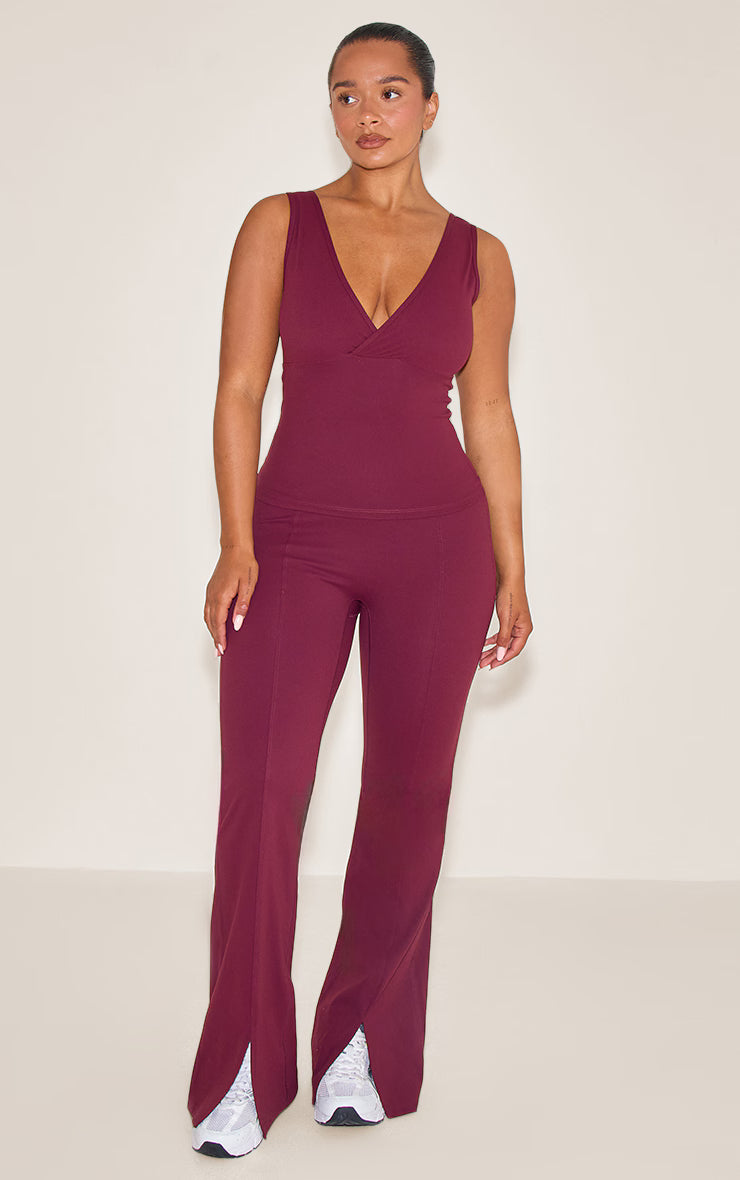 Shape Wine Sculpt Active Wrap V Neck Long Line Top