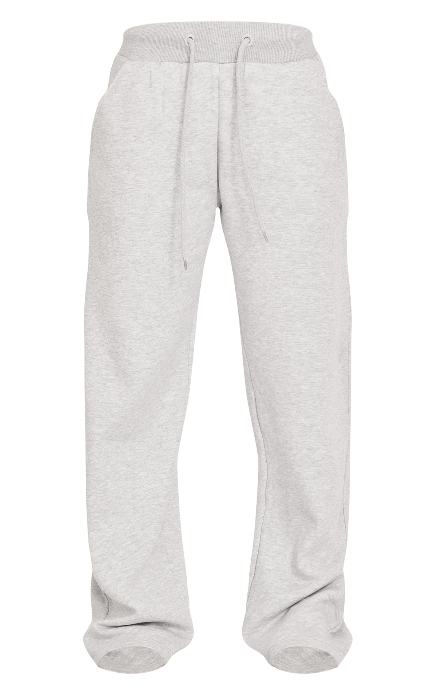 Grey Marl Wide Leg Drawstring Sweatpants