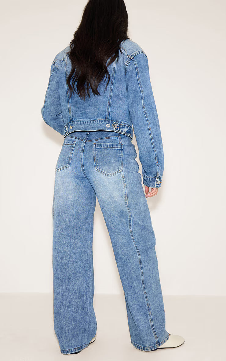 Vintage Seam Detail Low Rise Barrel Jeans