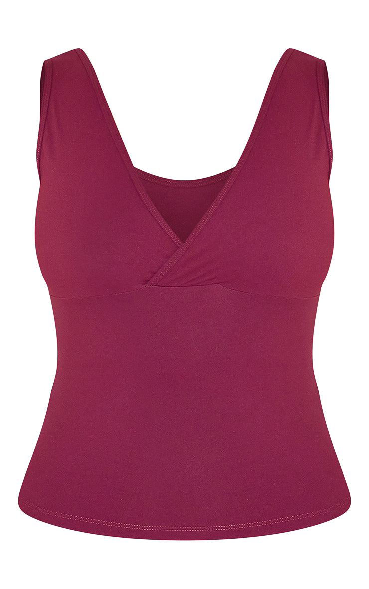 Shape Wine Sculpt Active Wrap V Neck Long Line Top