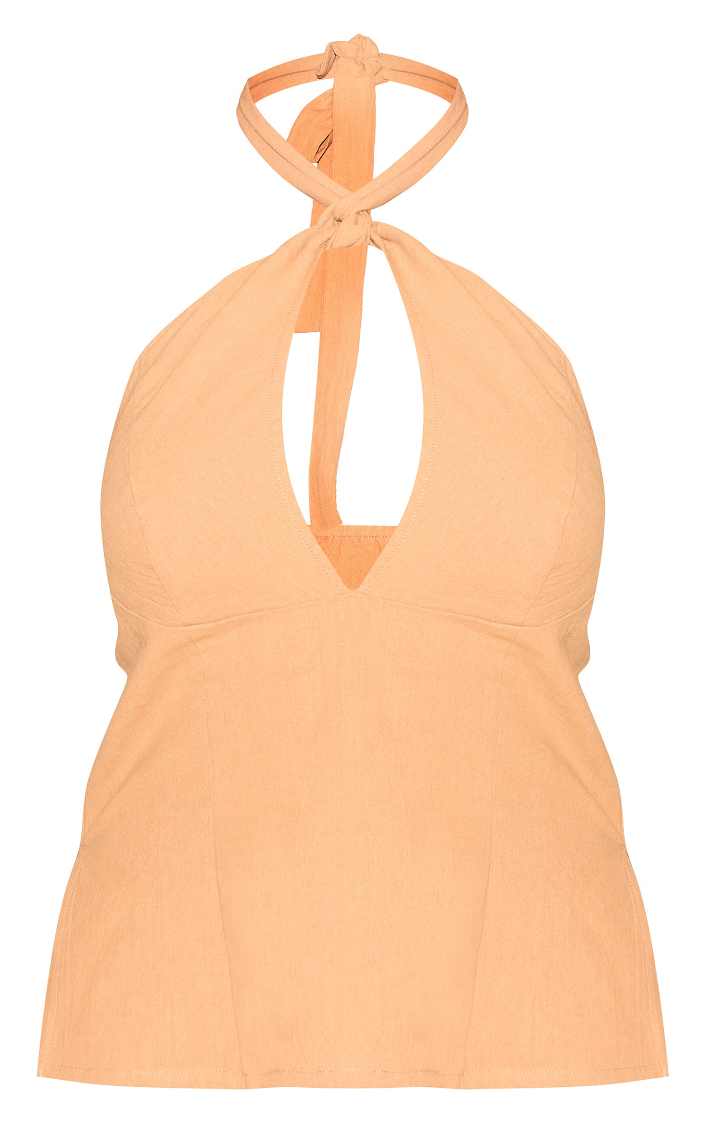 Shape Peach Linen Look Halterneck Top