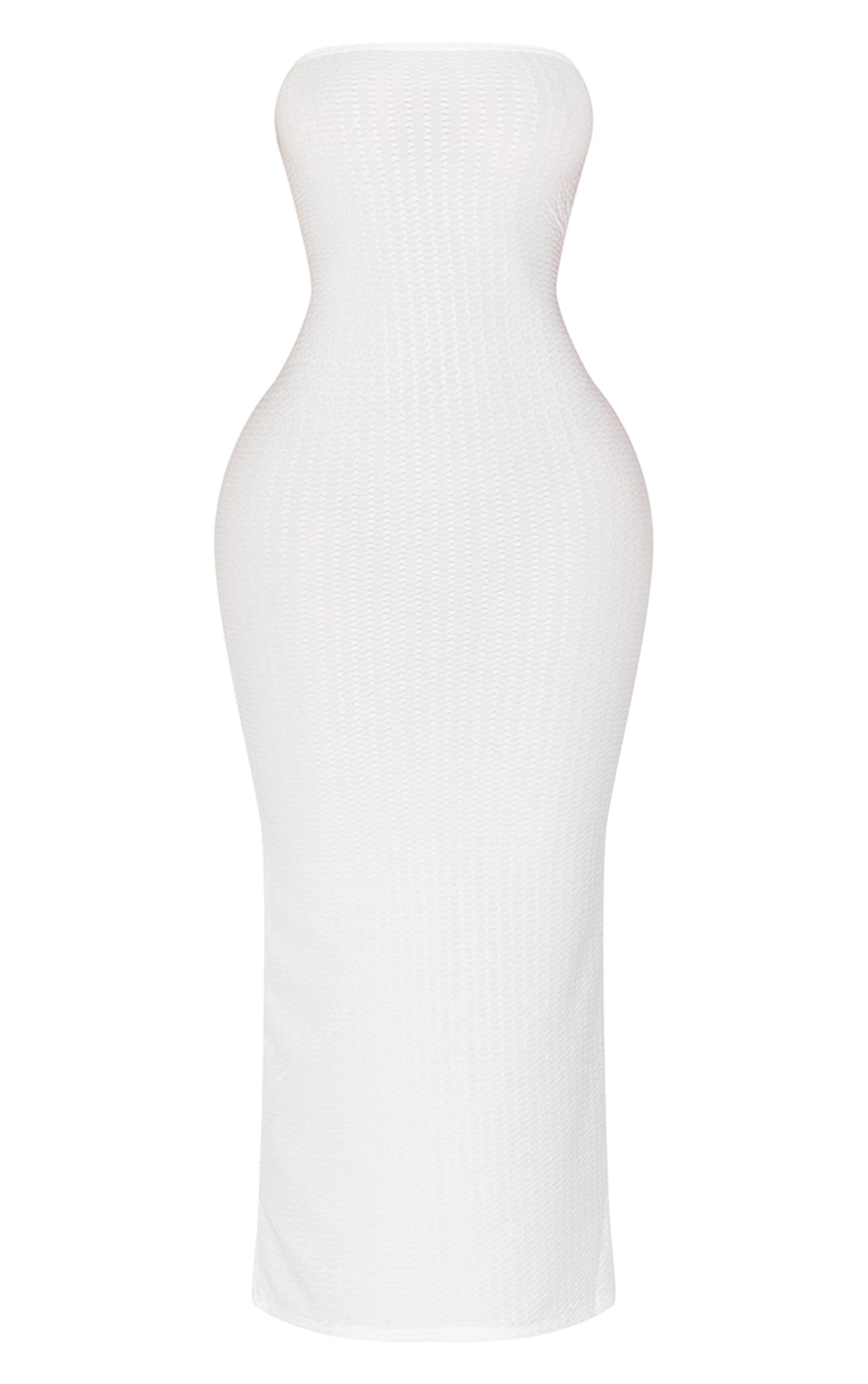 Shape White Textured Bandeau Midaxi Dress