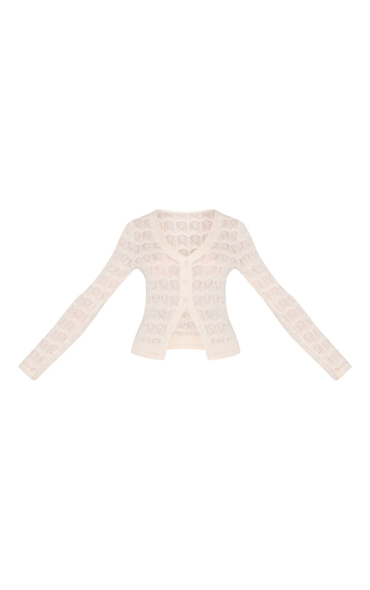 Almond Textured Button Up Long Sleeve Cardigan