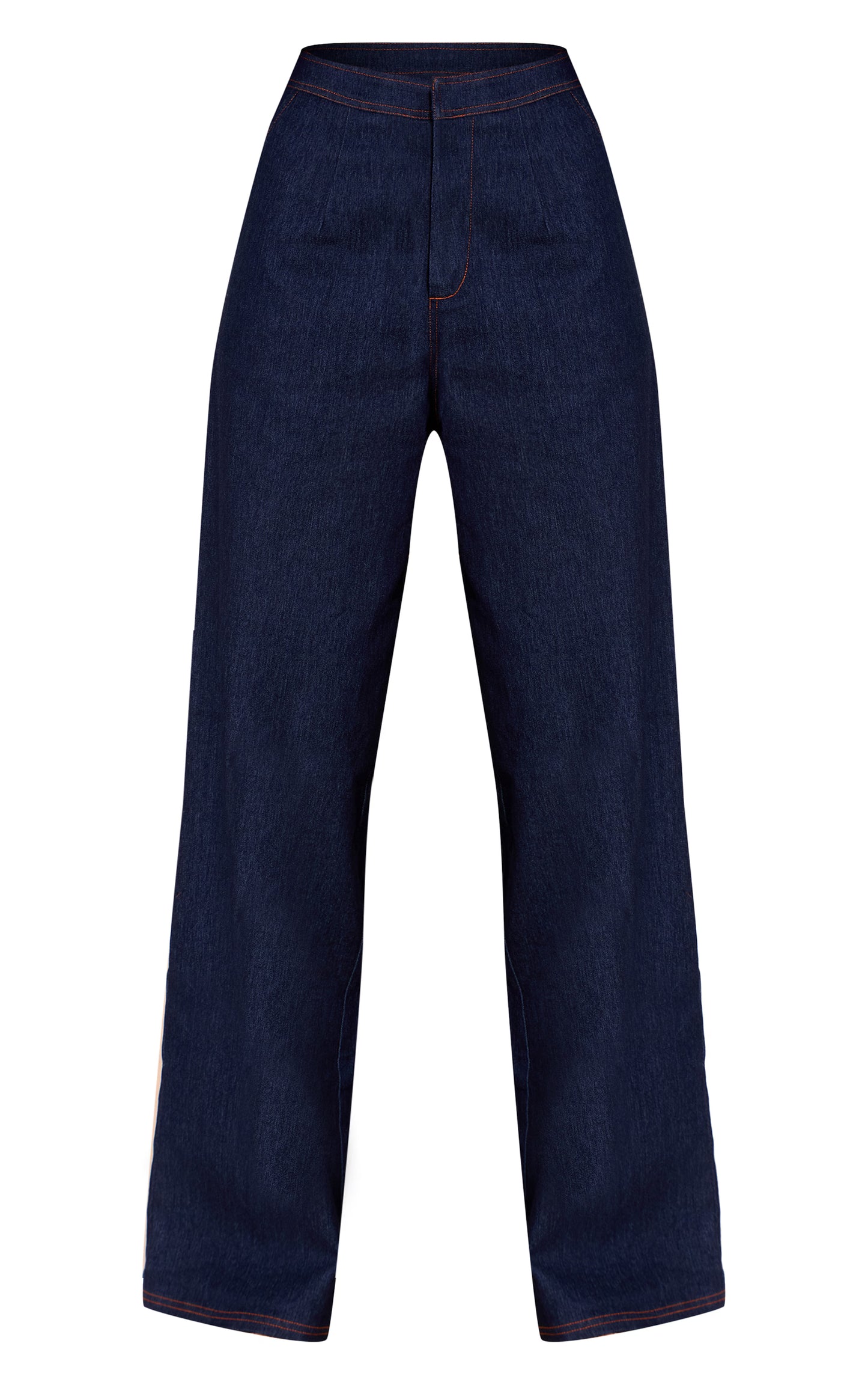 Indigo Blue Chambray Denim Wide Leg Pants