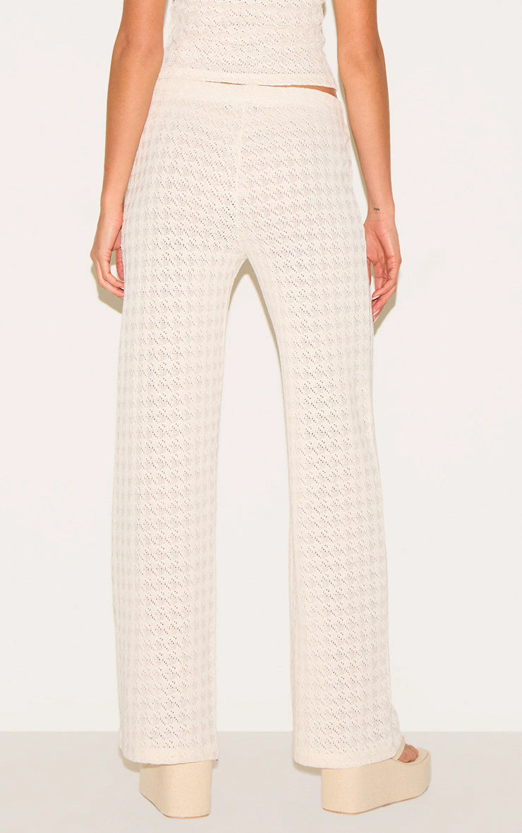 Almond Textured Straight Leg Pants