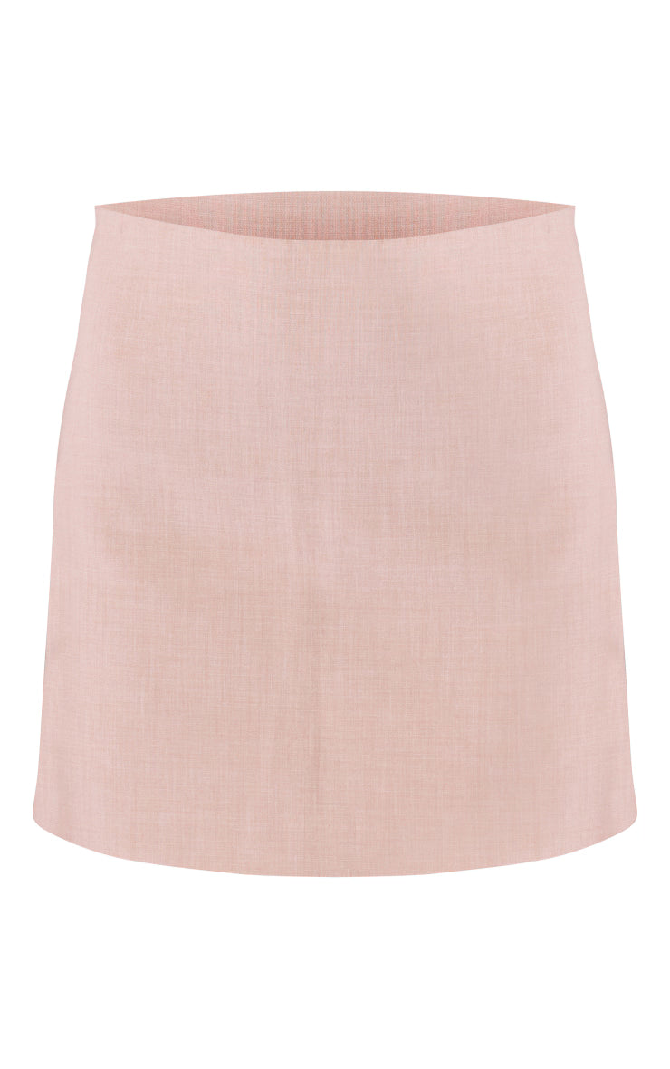 PLT Label Oatmeal Tailored A-line Mini Skirt