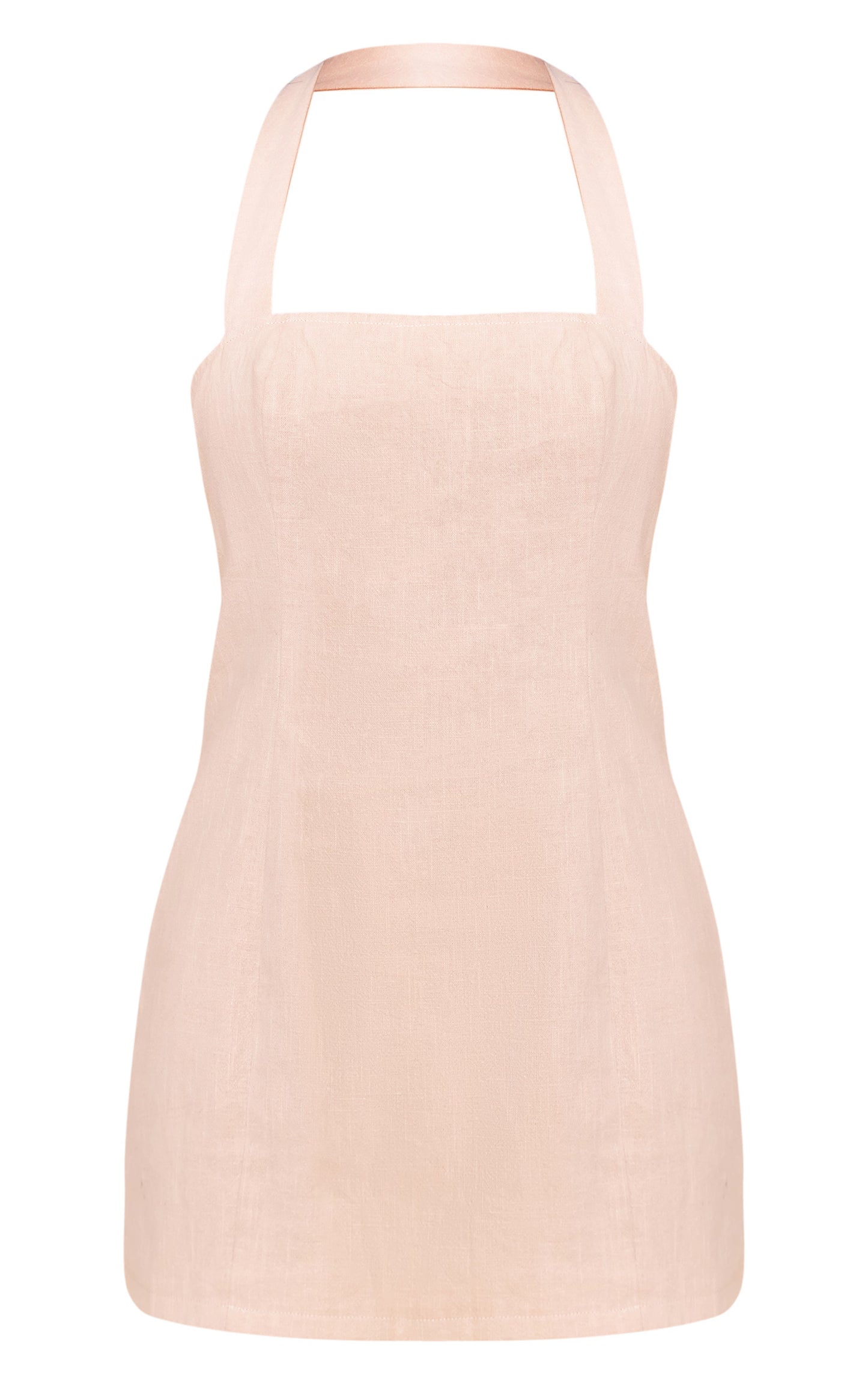 Natural Premium Linen Halterneck Mini Dress