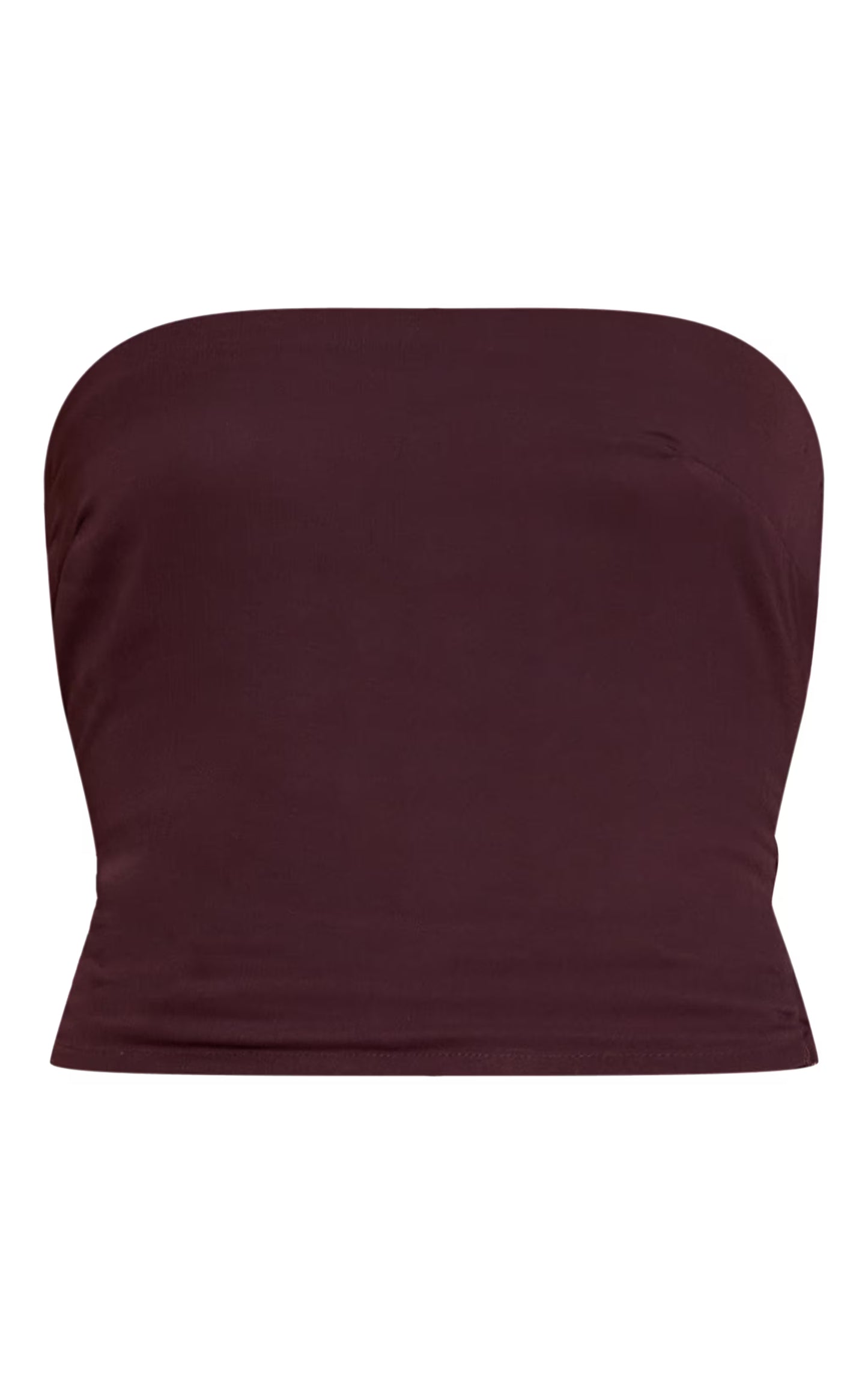 Chocolate Chiffon Neck Wrap Bandeau Top