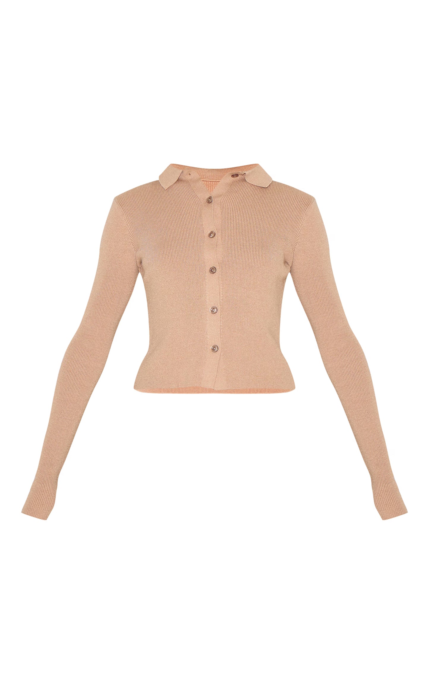 Mocha Knitted Button Through Top