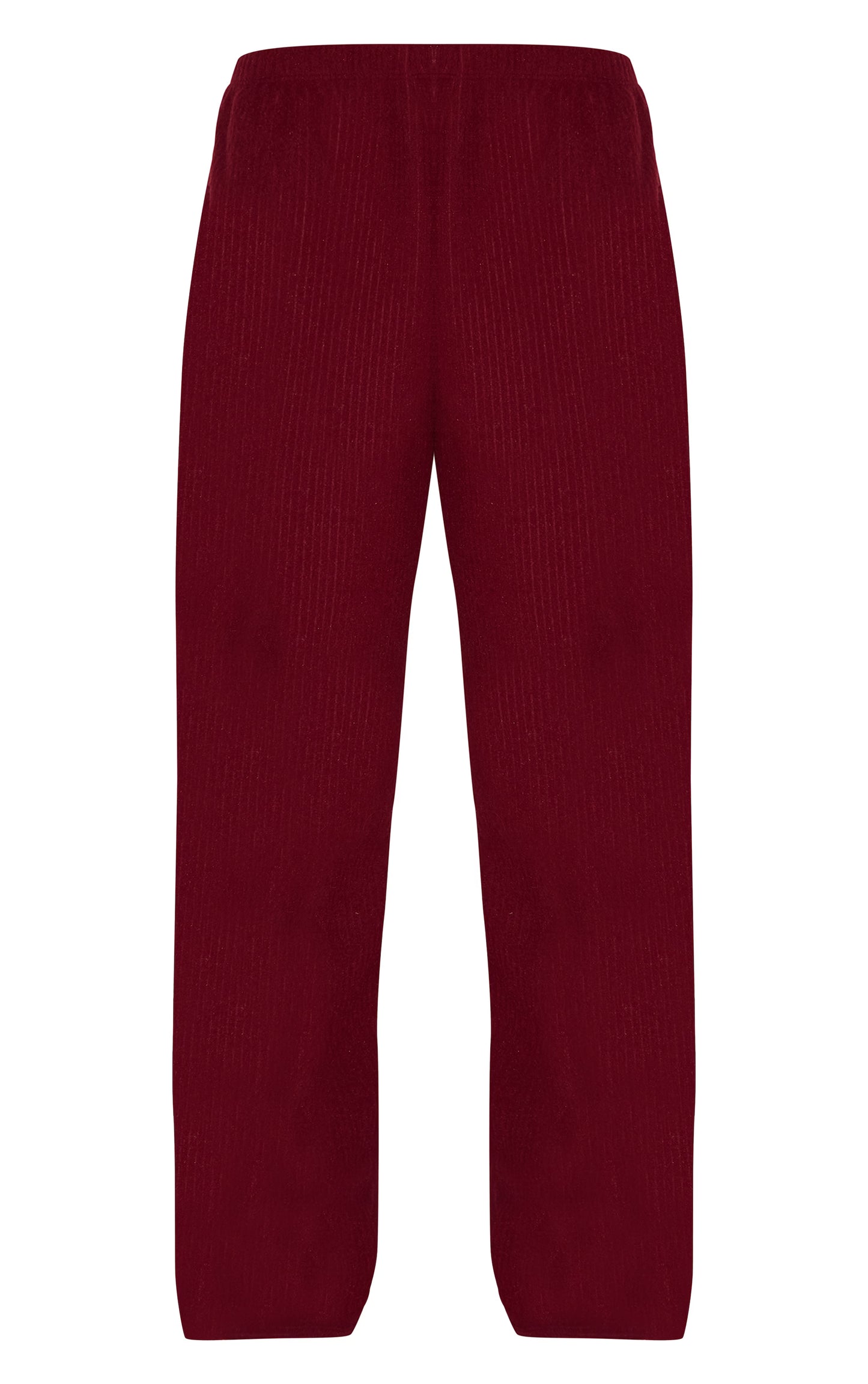 Burgundy Soft Rib Straight Leg Pants