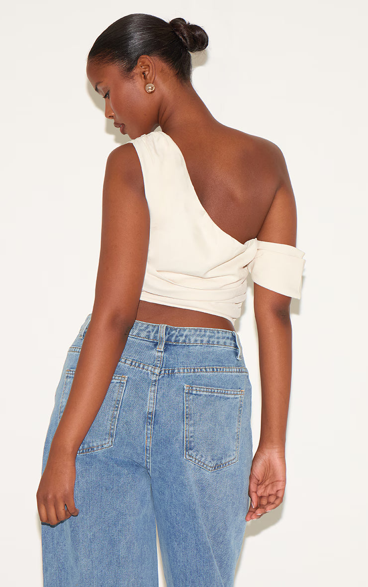 Cream Woven Drape Corset