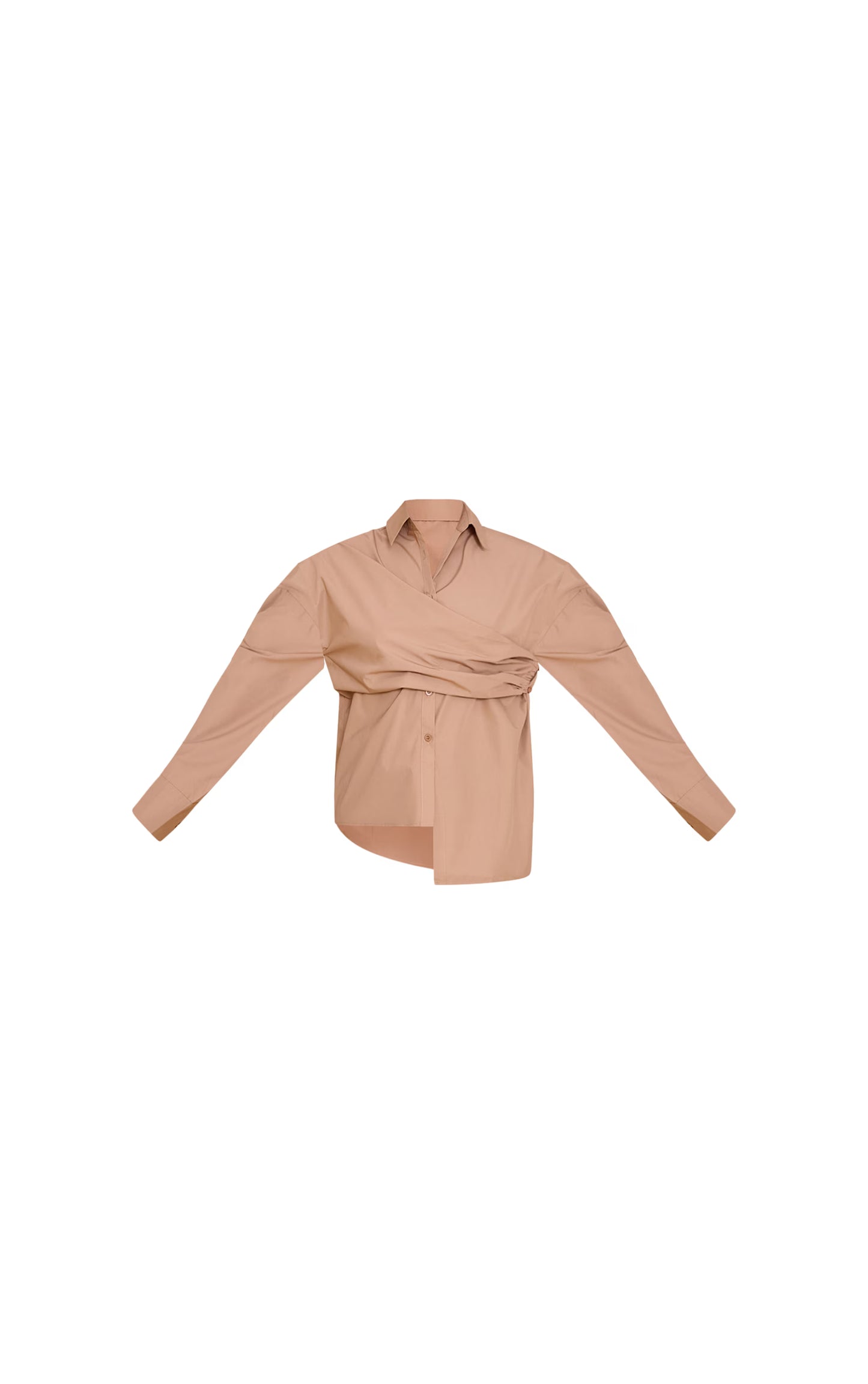 Sand Asymmetric Drape Shirt