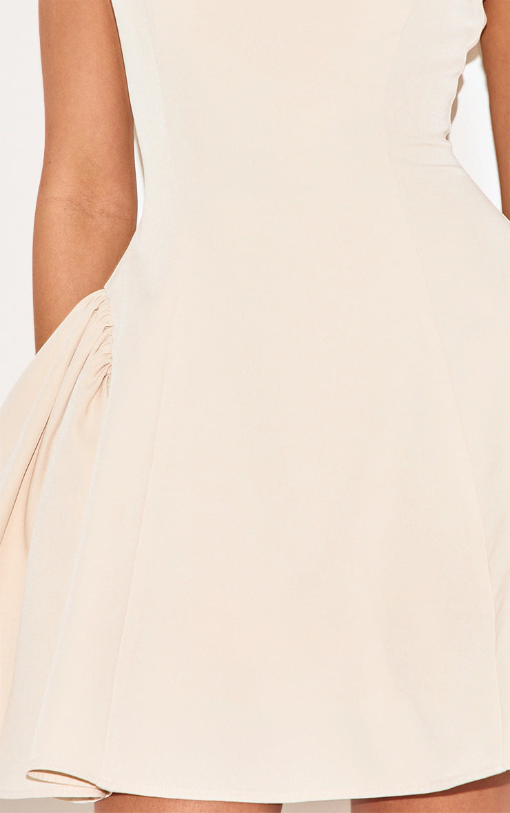 Almond Woven Square Neck Shift Dress