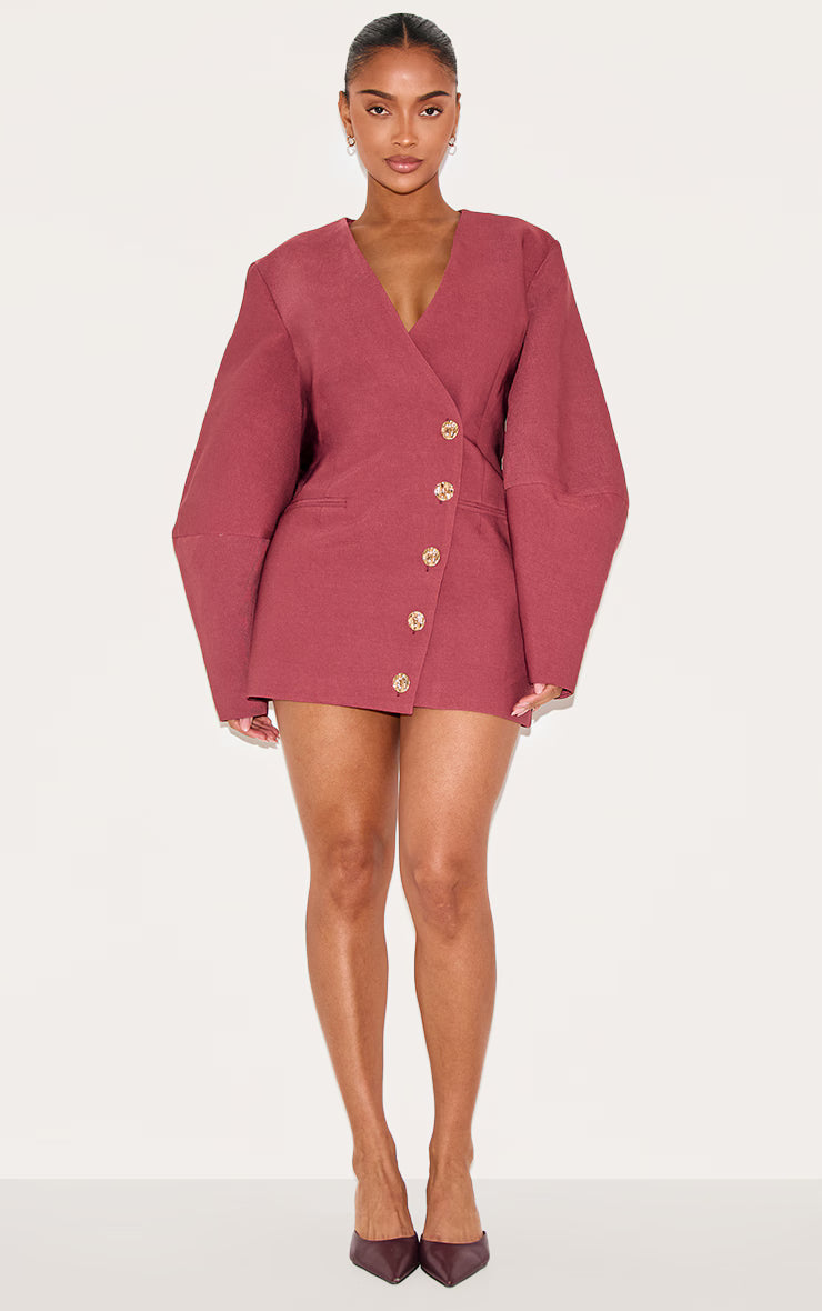 Shape Berry Premium Tailored Cocoon Sleeve A Line Blazer Dress