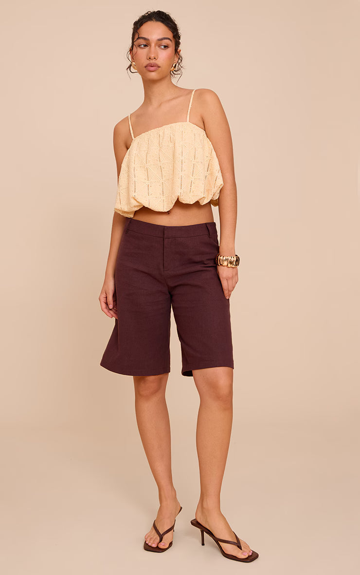Butter Yellow Crochet Textured Puffball Bralet