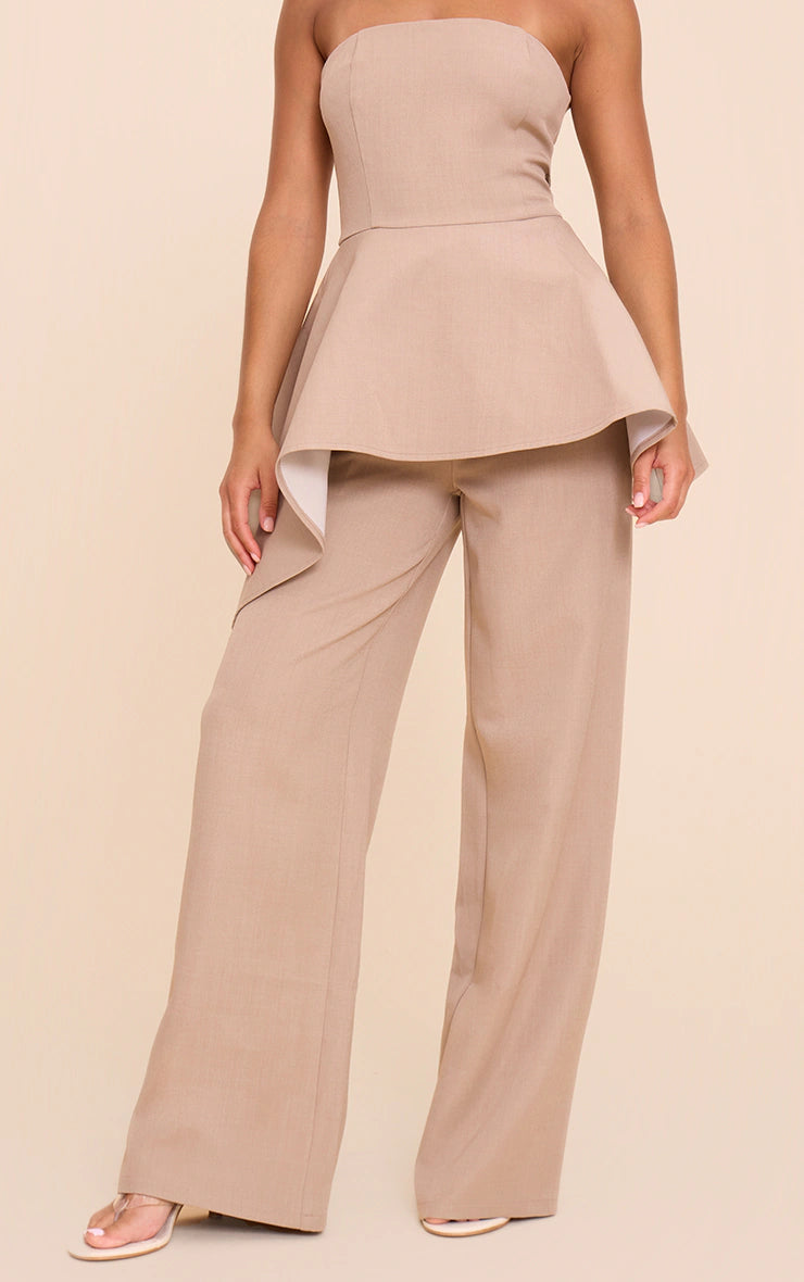 Taupe Premium Tailored Straight Leg Pant