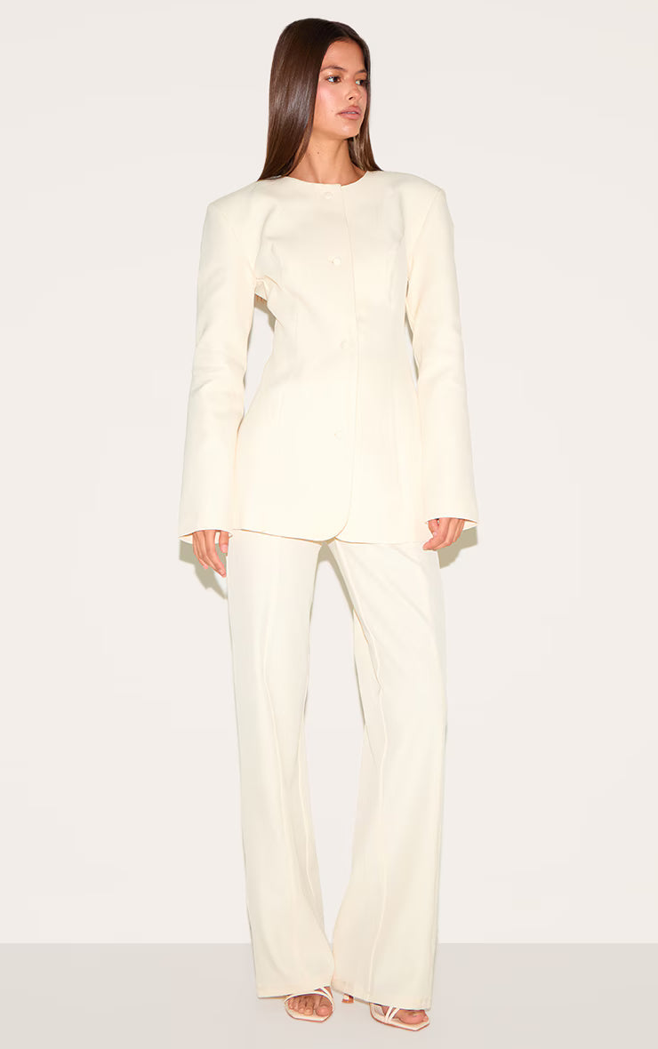 Almond Tailored Fitted Blazer