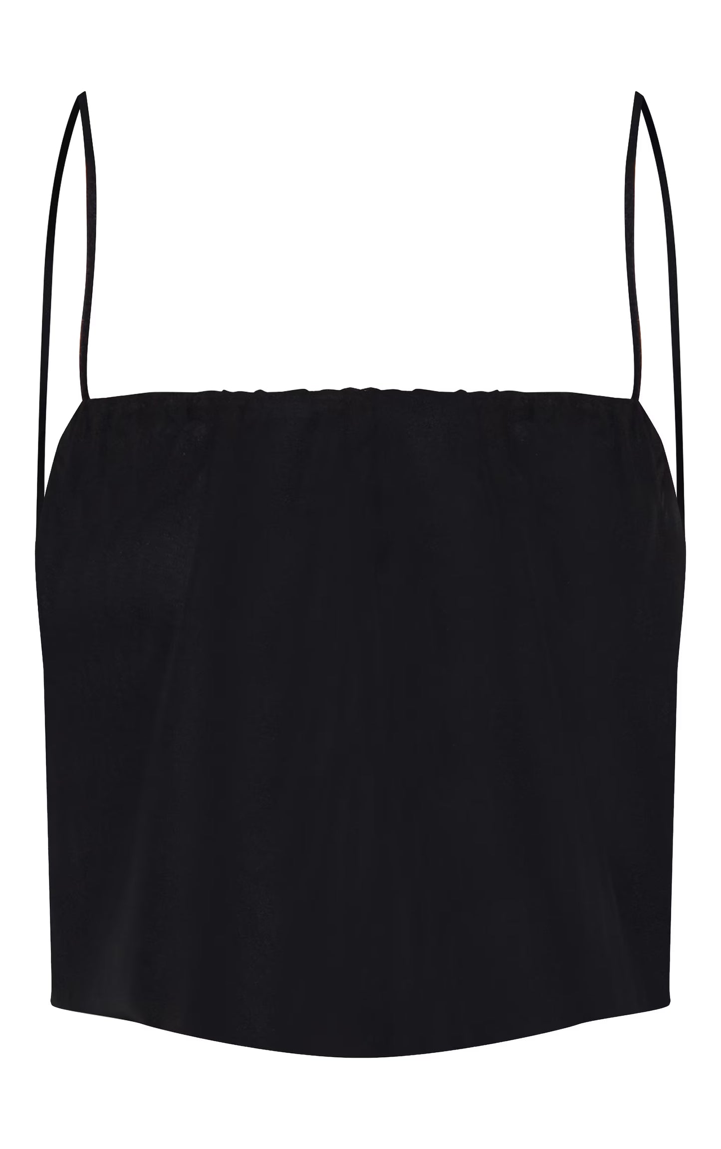 Black Chiffon Spaghetti Strap Puffball Top