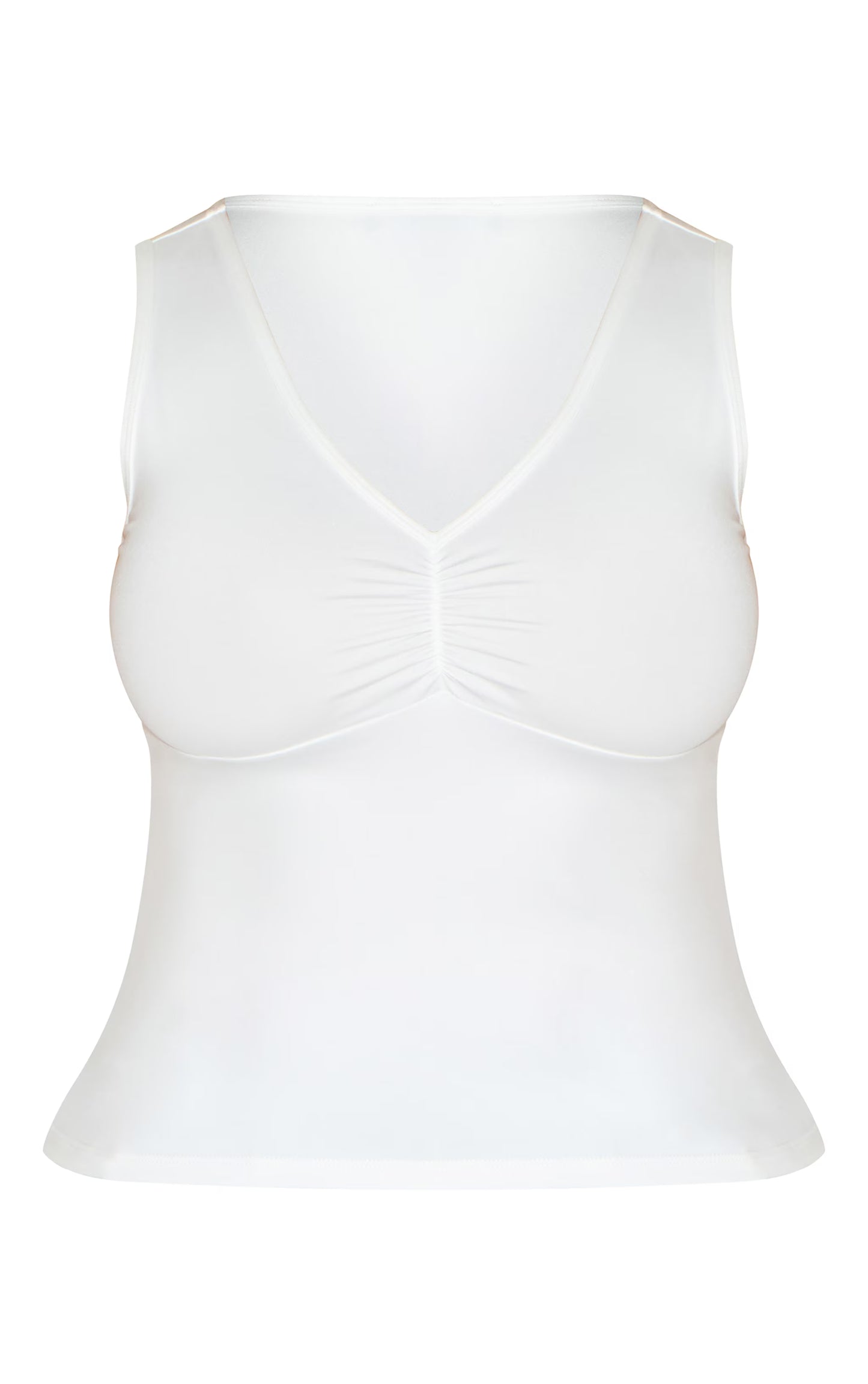 Shape White Sculpt Ruched Bust Sleevless Top