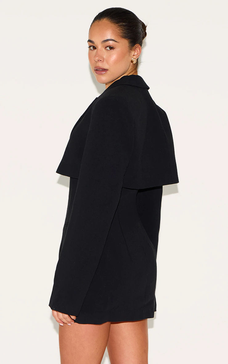 PLT Label Black Tie Side Blazer Dress