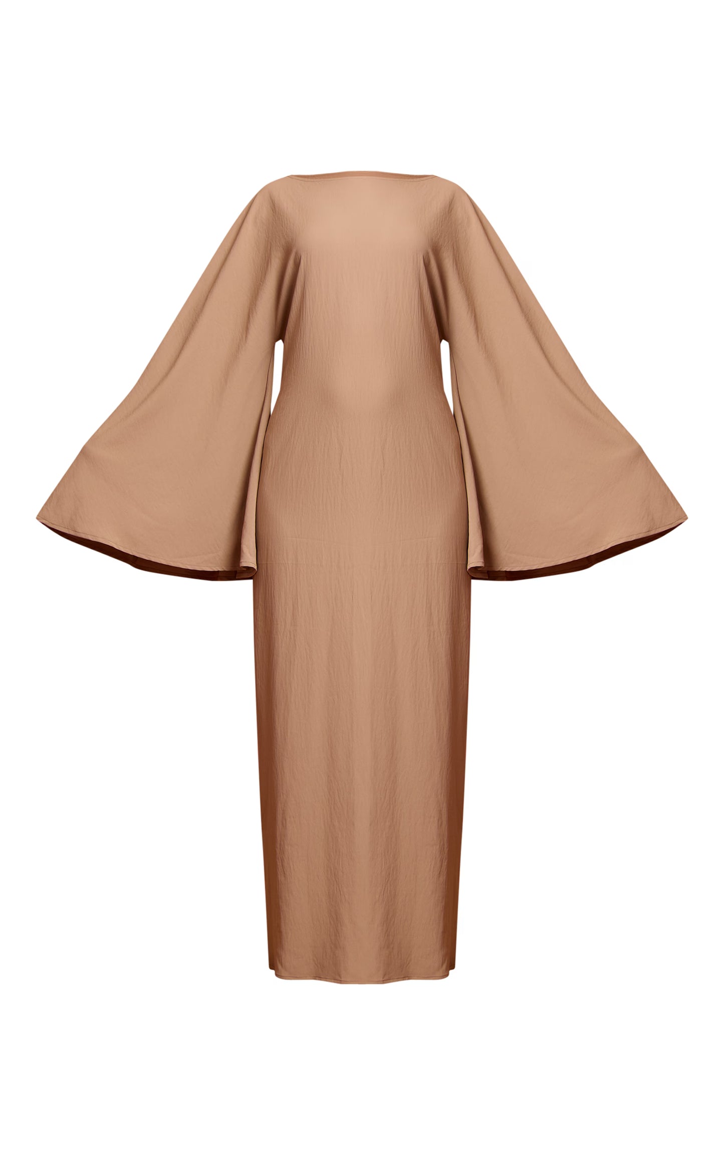 Mushroom Floaty Woven Flared Sleeve Maxi Dress
