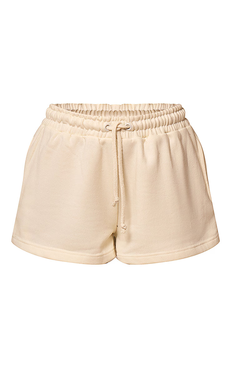 Cream Loopback Mini Sweat Shorts