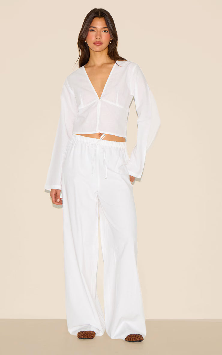 White Long Sleeve Top
