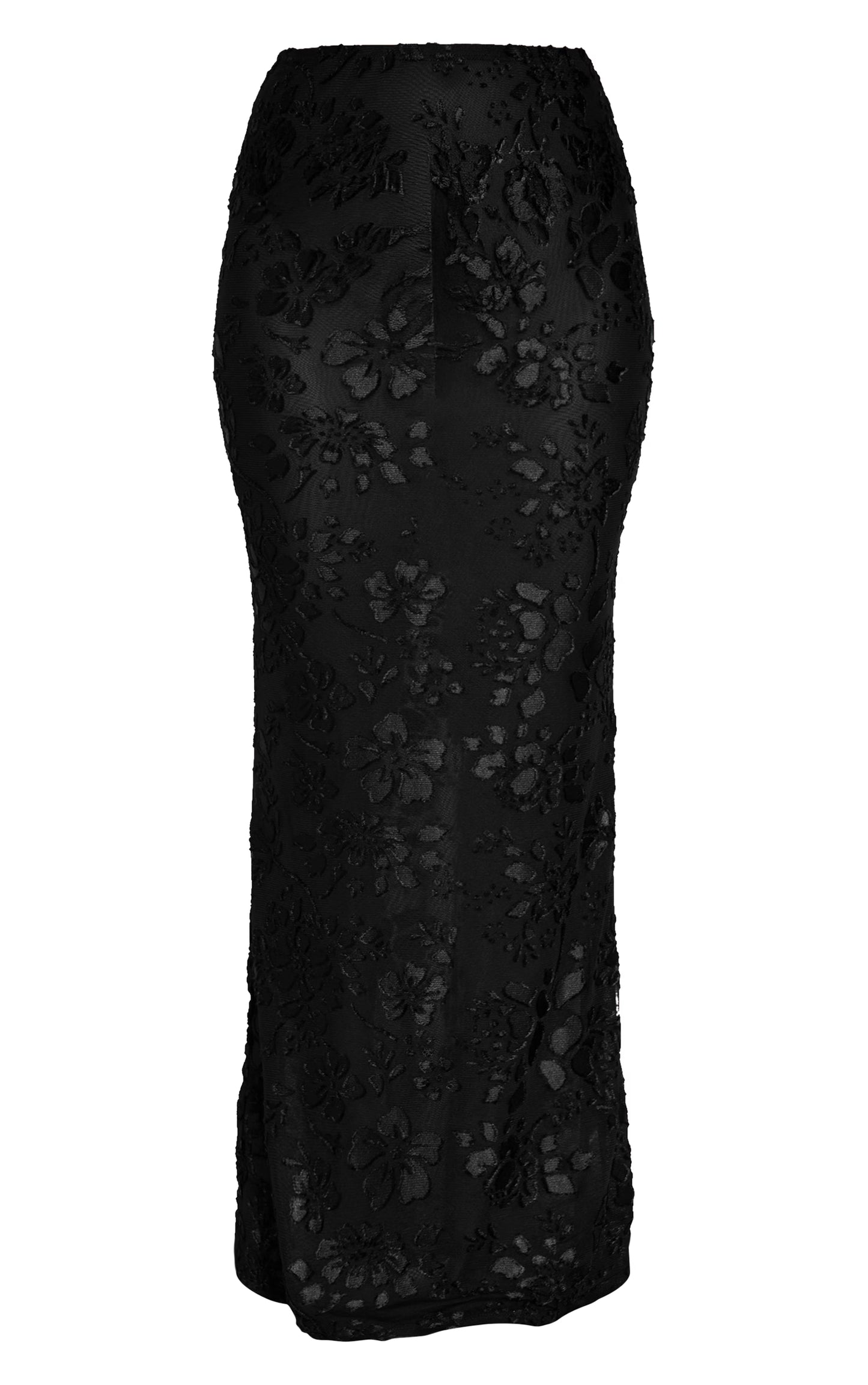 Black Floral Sheer Maxi Skirt