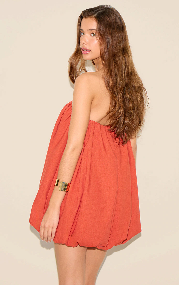 Rust Puffball Dress