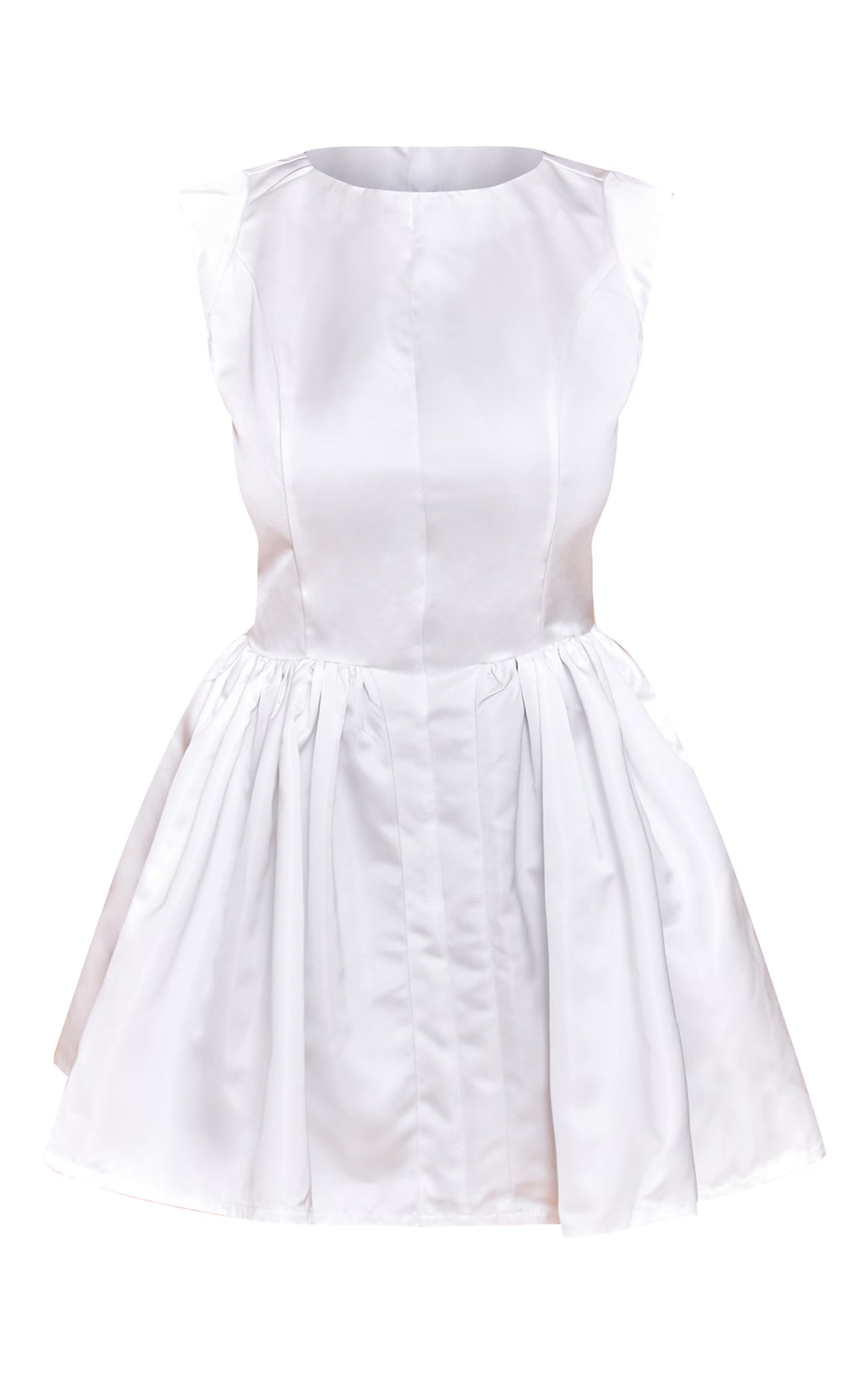 Shape White Boat Neck Cap Sleeve Skater Mini Dress
