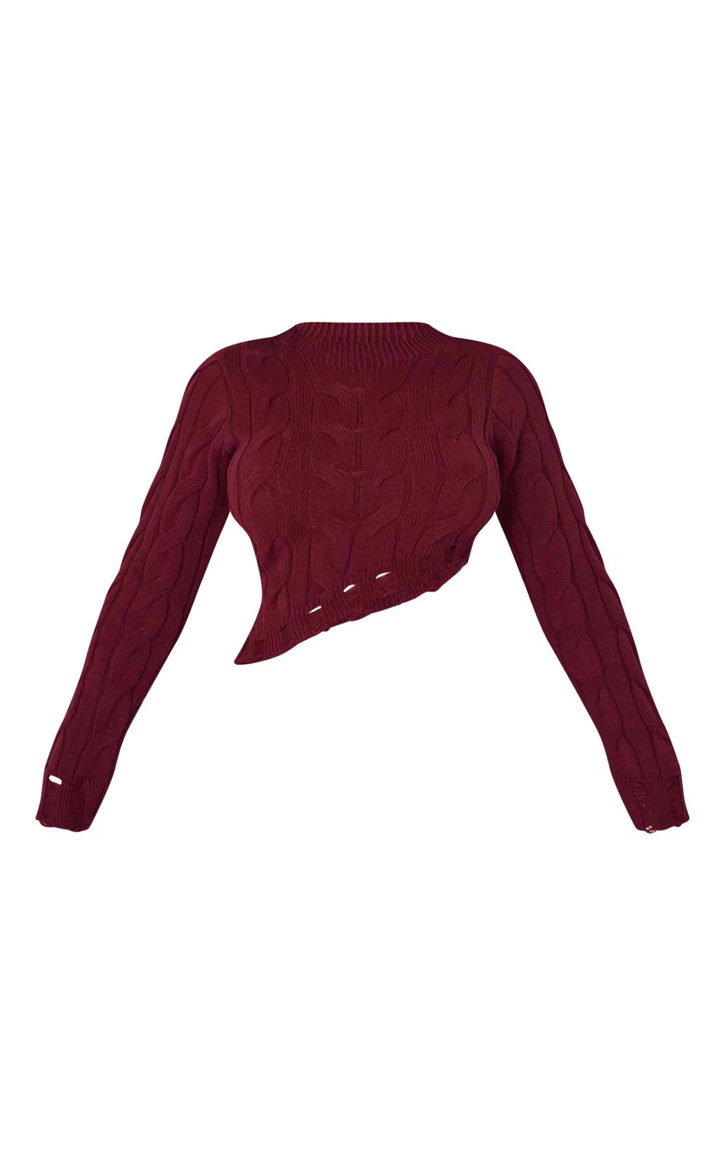 Shape Burgundy Knitted Dipped Hem Top