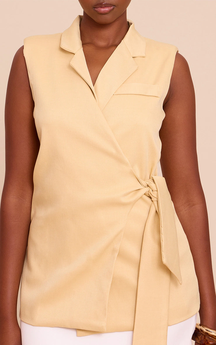 Butter Yellow Tie Waist Vest