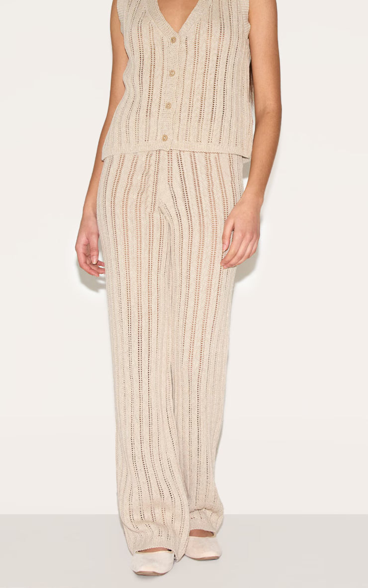 Petite Natural Knitted Pants