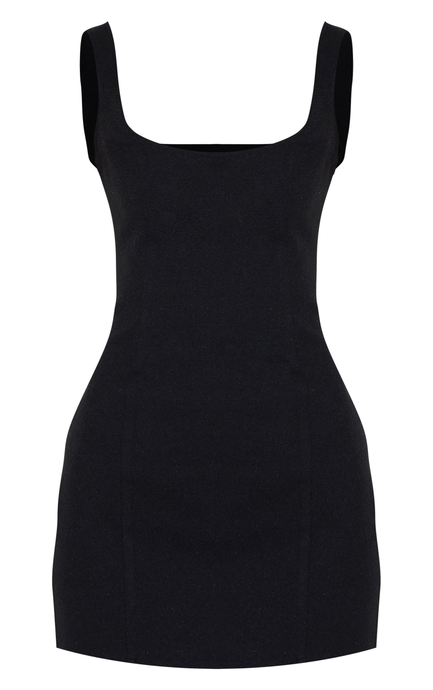 Black Tailored Square Neck Bodycon Dress